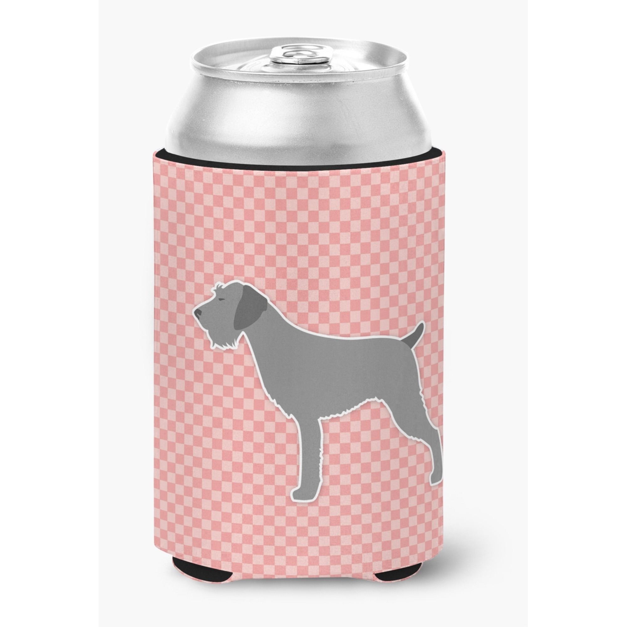 &quotCaroline's Treasures German Wirehaired Pointer Checkerboard Pink Can or Bottle Hugger BB3611CC, Can Hugger, Multicolor"