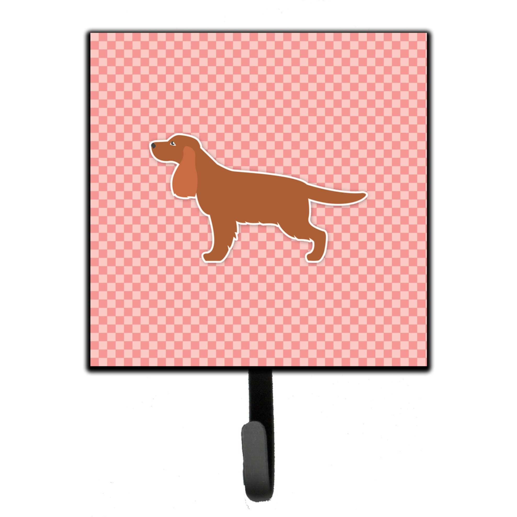 &quotCaroline's Treasures English Cocker Spaniel Checkerboard Pink Leash or Key Holder BB3612SH4, Small, Multicolor"