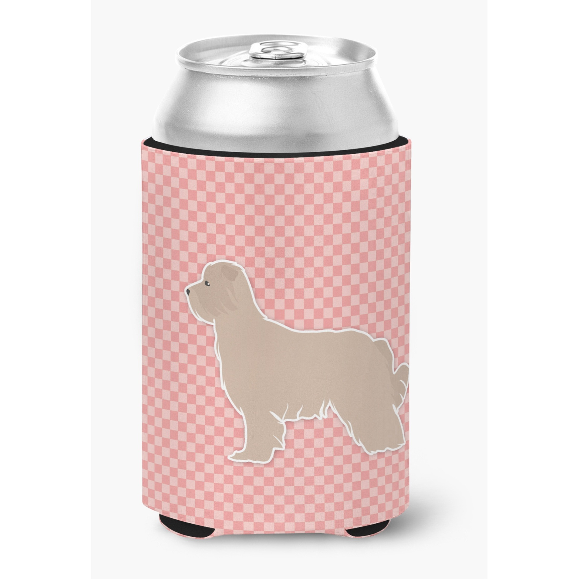 &quotCaroline's Treasures Pyrenean Shepherd Checkerboard Pink Can or Bottle Hugger BB3618CC, Can Hugger, Multicolor"