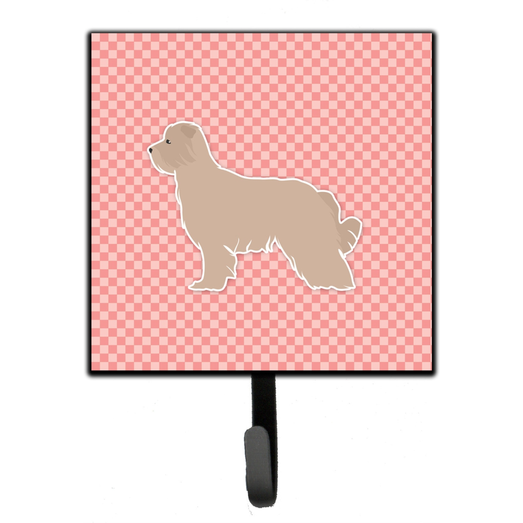 &quotCaroline's Treasures Pyrenean Shepherd Checkerboard Pink Leash or Key Holder BB3618SH4, Small, Multicolor"