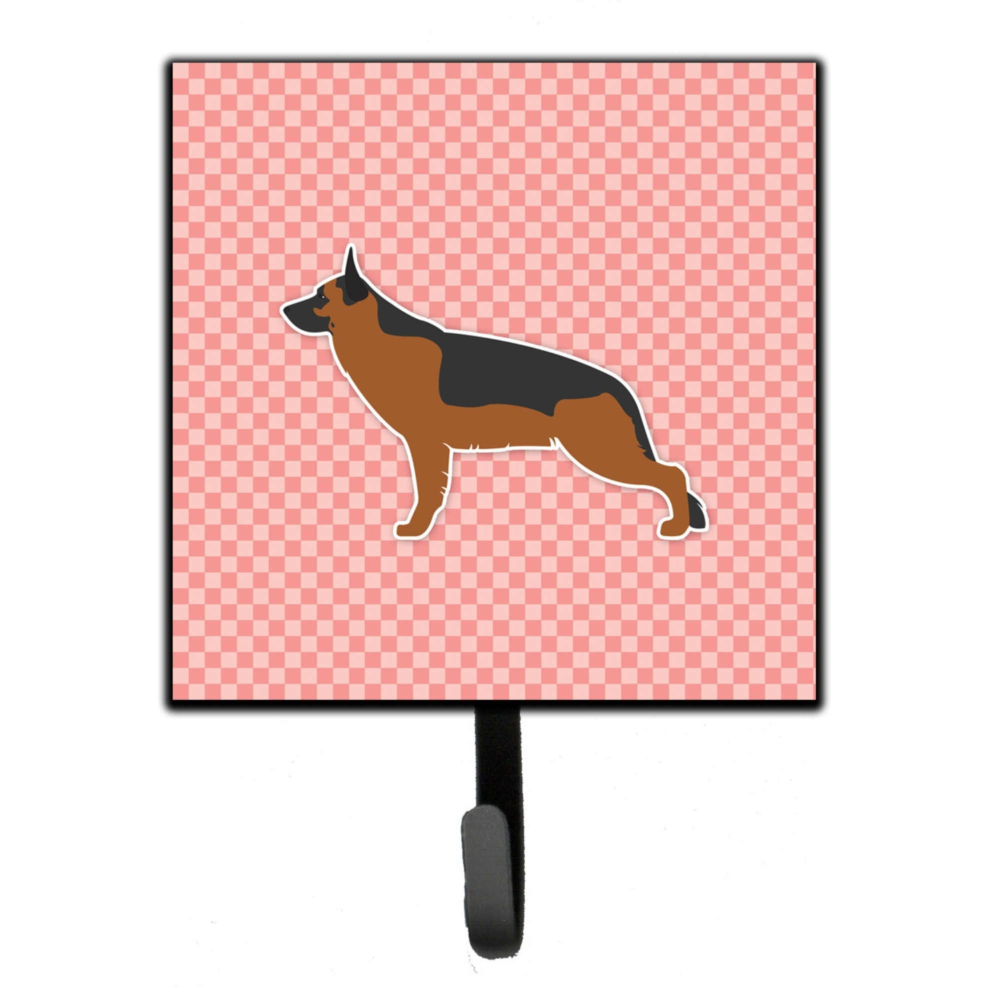 &quotCaroline's Treasures German Shepherd Checkerboard Pink Leash or Key Holder BB3624SH4, Small, Multicolor"