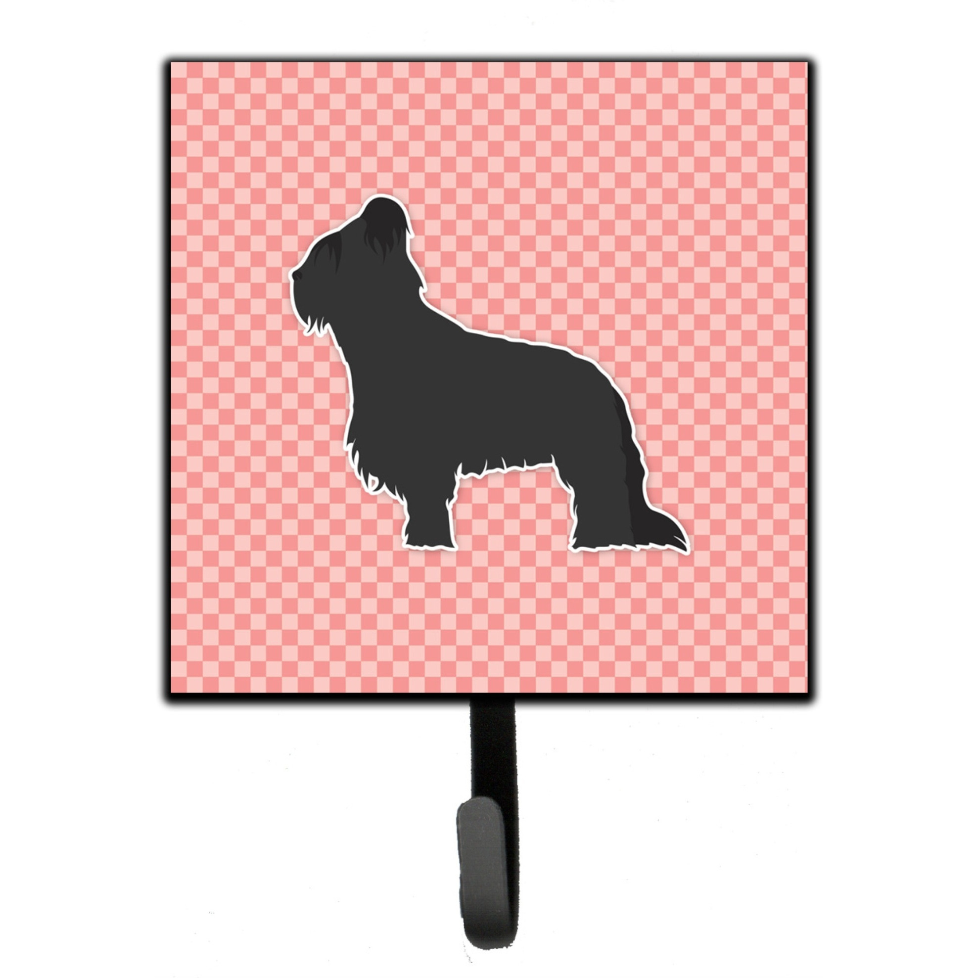 &quotCaroline's Treasures Briard Checkerboard Pink Leash or Key Holder BB3626SH4, Small, Multicolor"