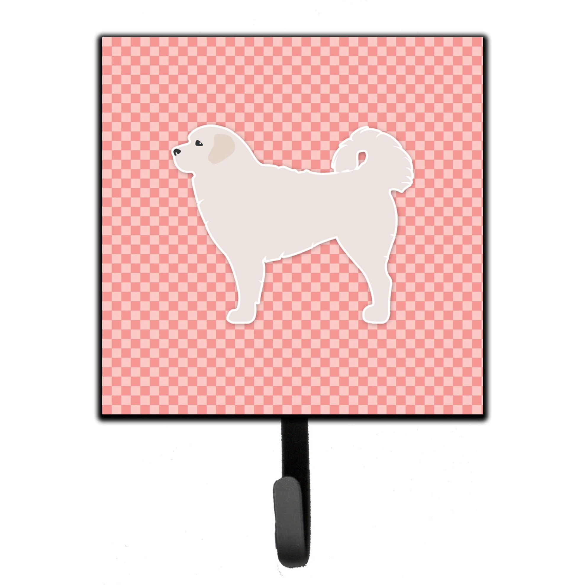 &quotCaroline's Treasures Polish Tatra Sheepdog Checkerboard Pink Leash or Key Holder BB3627SH4, Small, Multicolor"