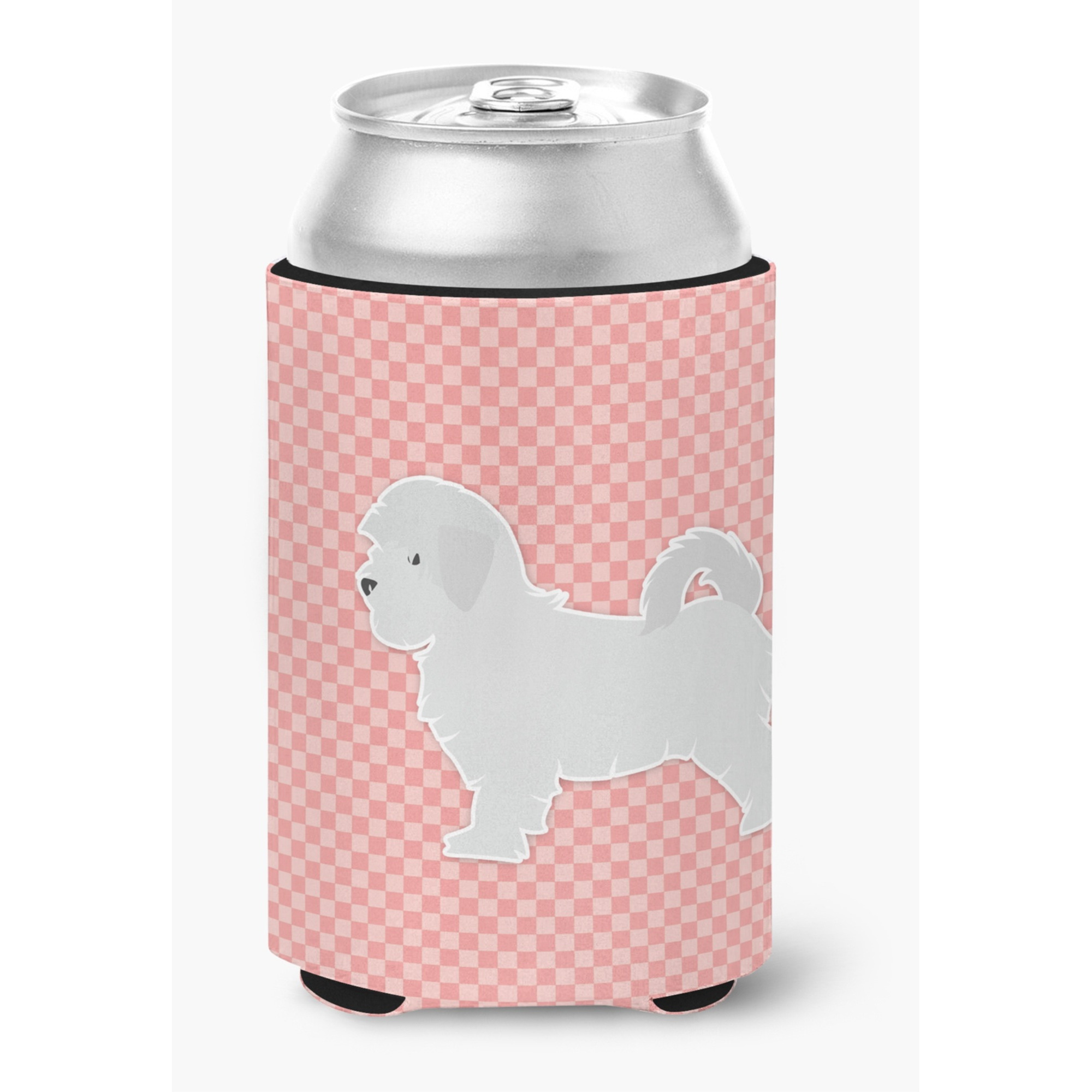 &quotCaroline's Treasures Maltese Checkerboard Pink Can or Bottle Hugger BB3636CC, Can Hugger, Multicolor"