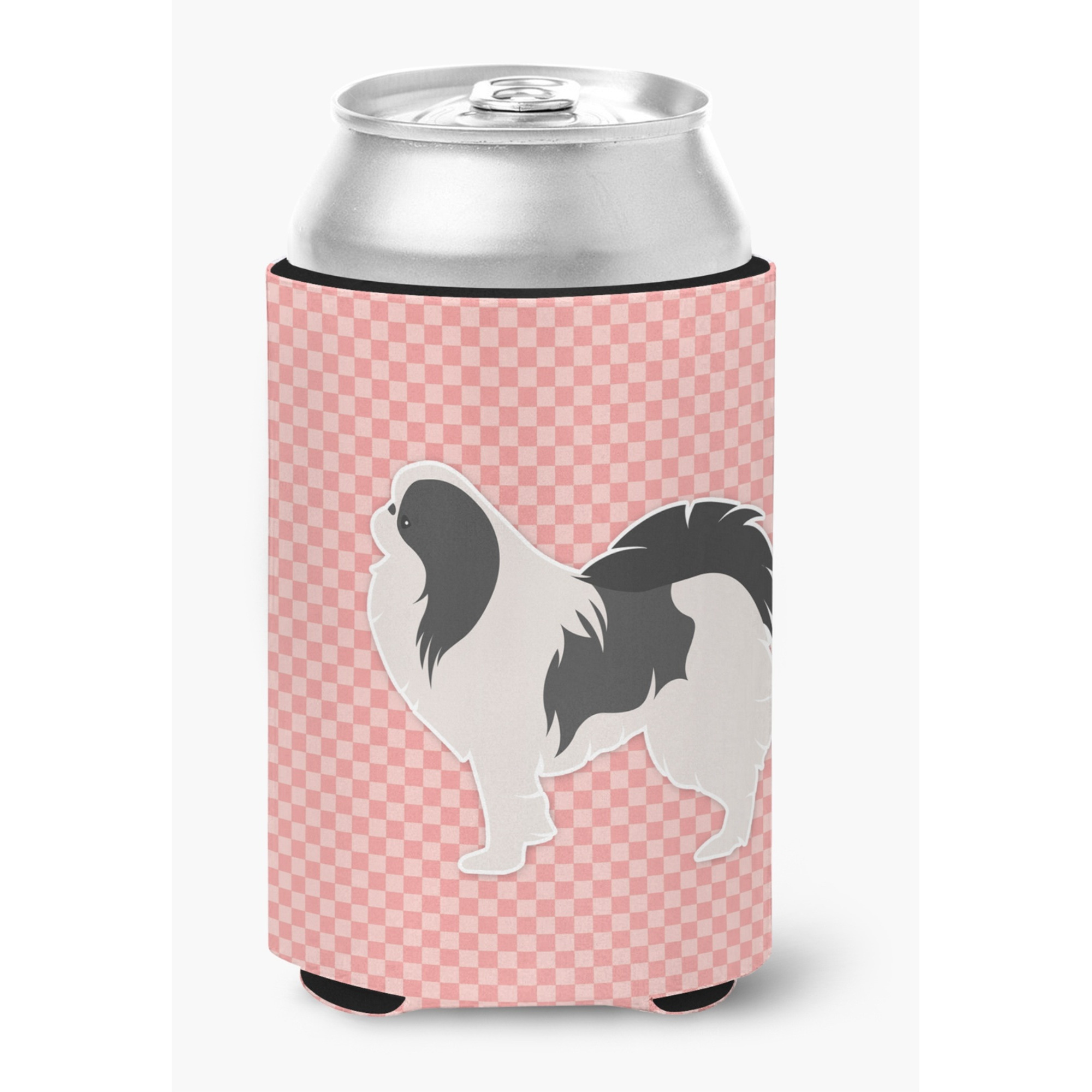 &quotCaroline's Treasures Japanese Chin Checkerboard Pink Can or Bottle Hugger BB3637CC, Can Hugger, Multicolor"