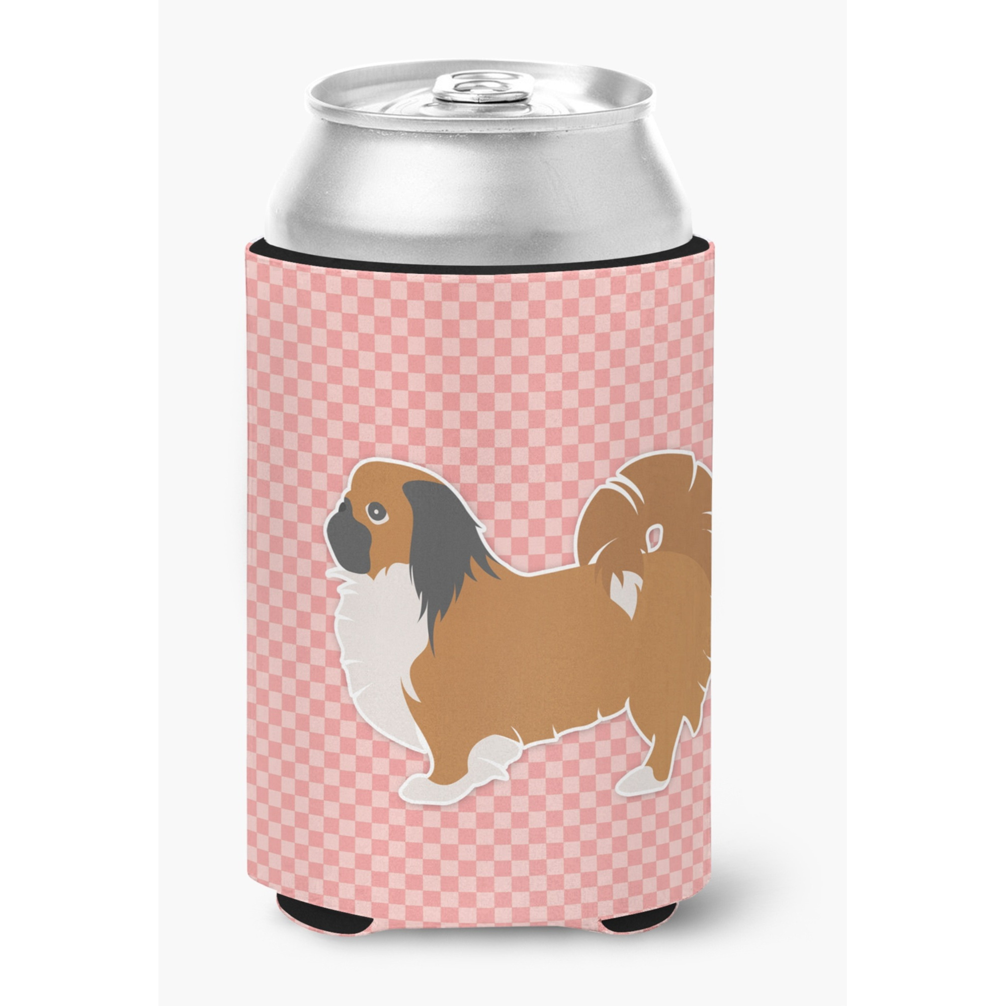 &quotCaroline's Treasures Pekingese Checkerboard Pink Can or Bottle Hugger BB3638CC, Can Hugger, Multicolor"