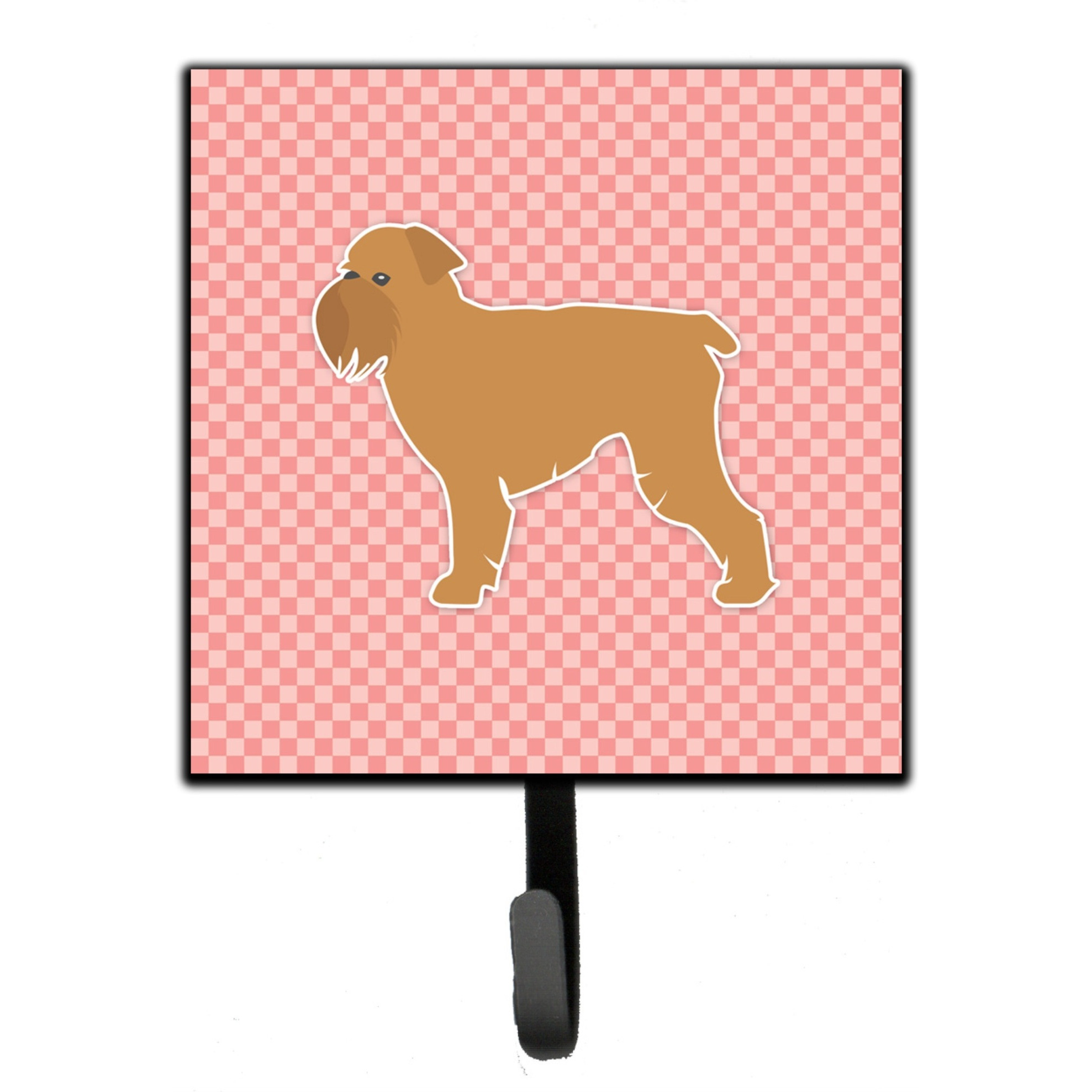 &quotCaroline's Treasures Brussels Griffon Checkerboard Pink Leash or Key Holder BB3640SH4, Small, Multicolor"