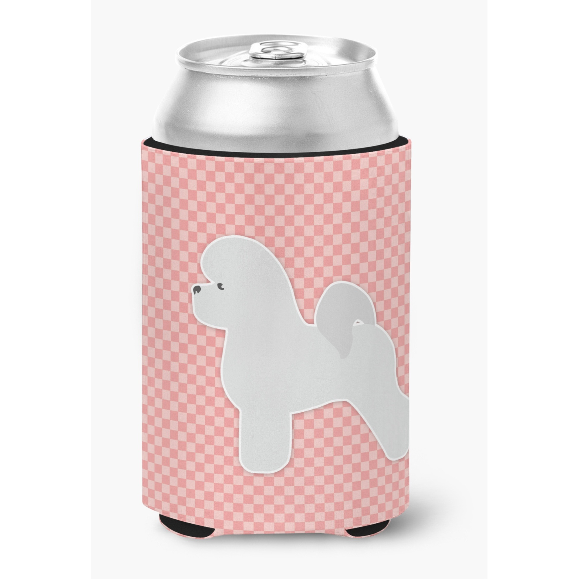 &quotCaroline's Treasures Bichon Frise Checkerboard Pink Can or Bottle Hugger BB3645CC, Can Hugger, Multicolor"