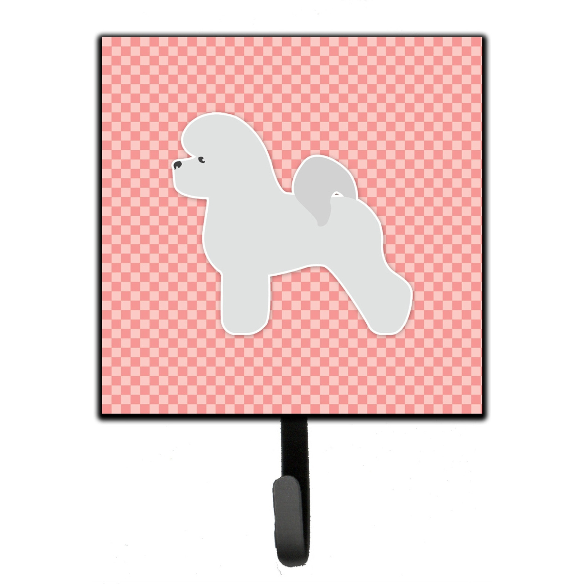 &quotCaroline's Treasures Bichon Frise Checkerboard Pink Leash or Key Holder BB3645SH4, Small, Multicolor"