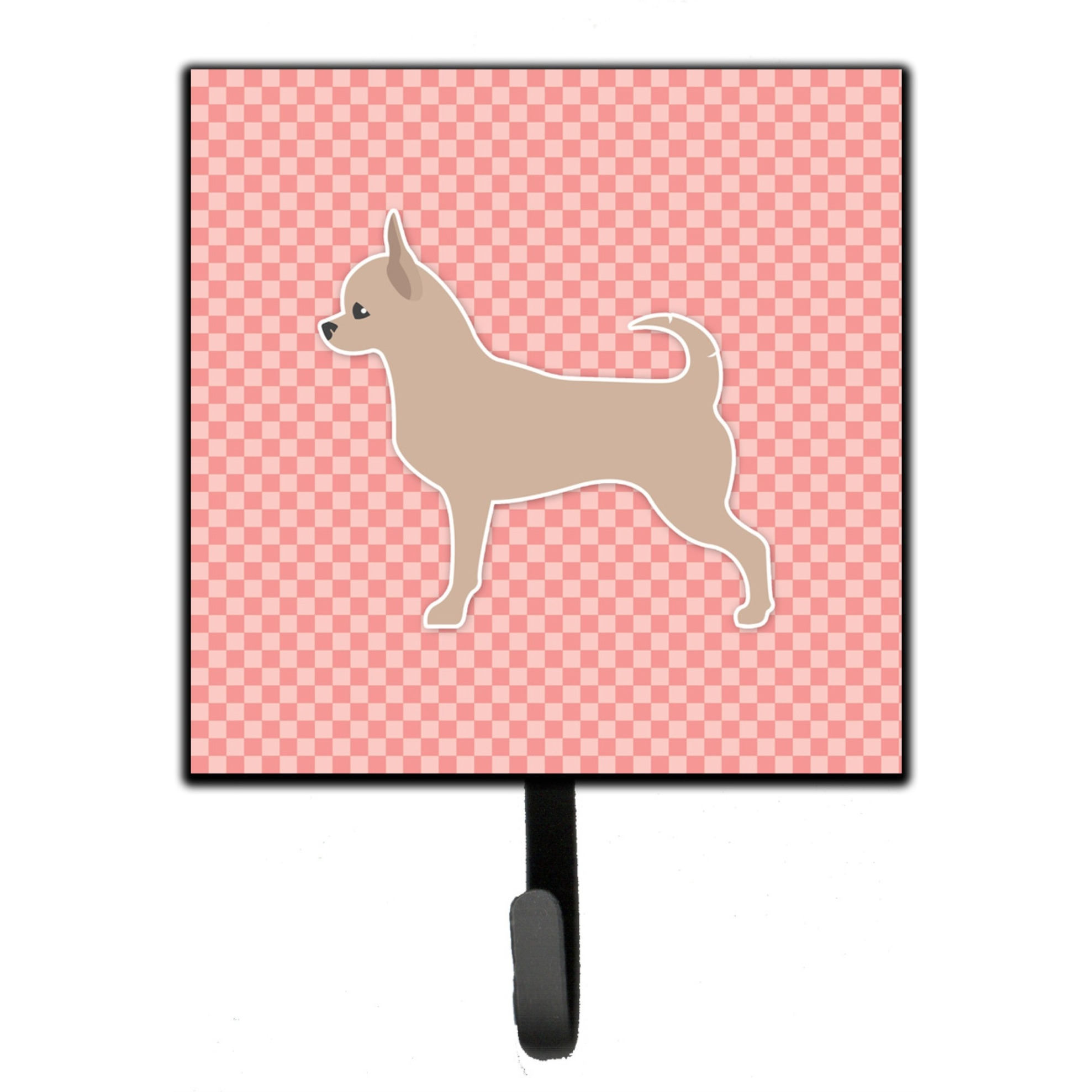 &quotCaroline's Treasures Chihuahua Checkerboard Pink Leash or Key Holder BB3650SH4, Small, Multicolor"