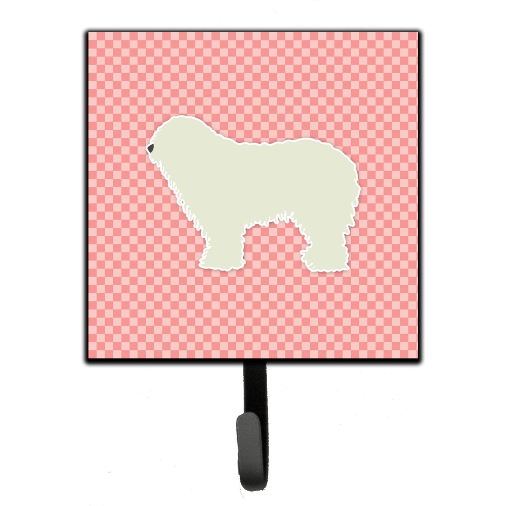 &quotCaroline's Treasures Komondor Checkerboard Pink Leash or Key Holder BB3655SH4, Small, Multicolor"