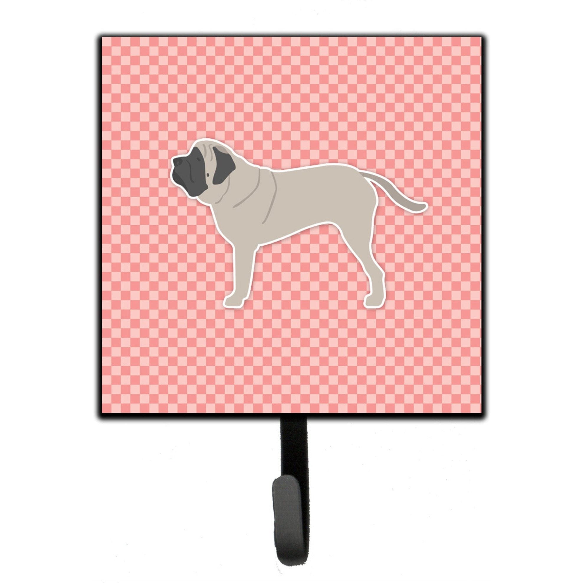 &quotCaroline's Treasures English Mastiff Checkerboard Pink Leash or Key Holder BB3656SH4, Small, Multicolor"