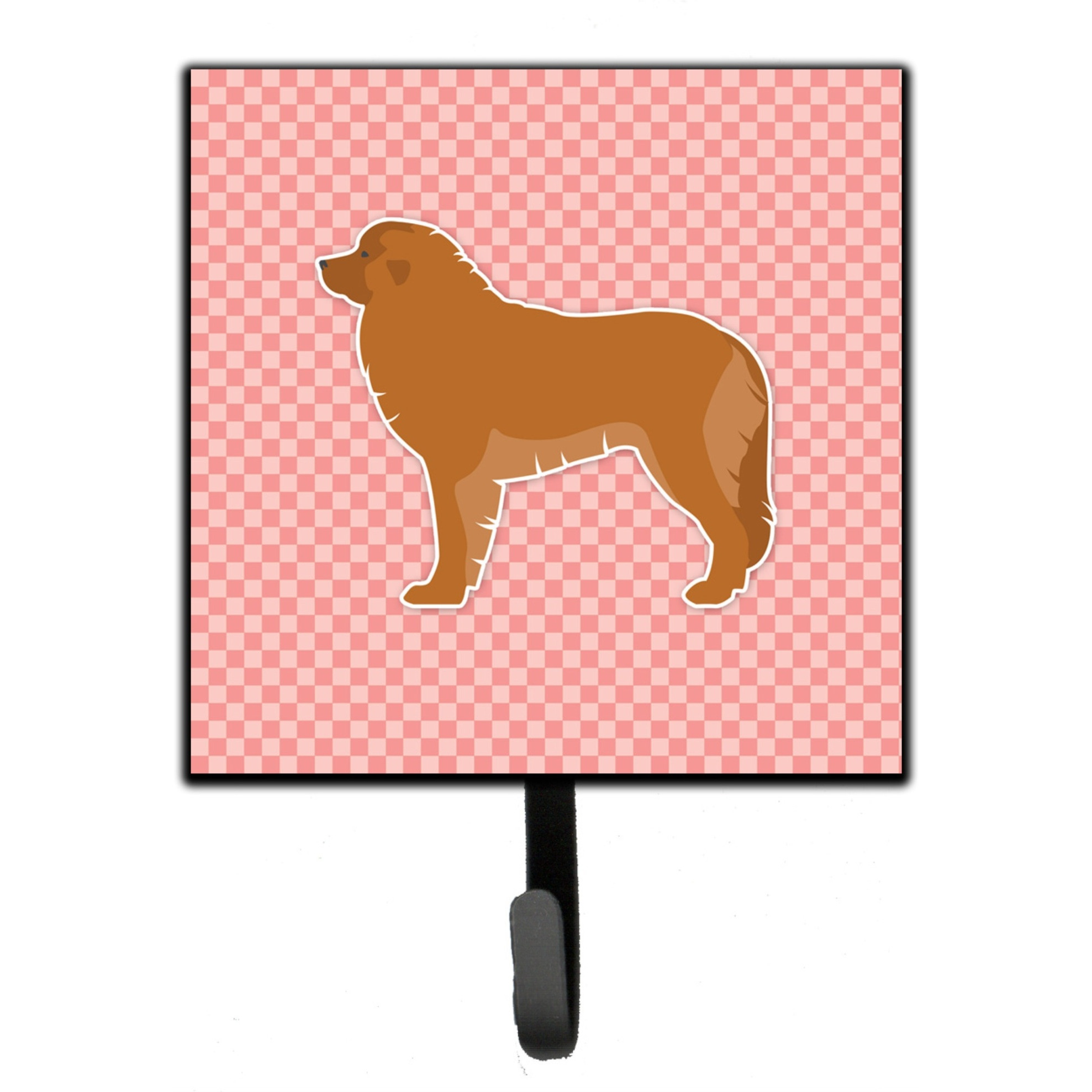 &quotCaroline's Treasures Leonberger Checkerboard Pink Leash or Key Holder BB3658SH4, Small, Multicolor"