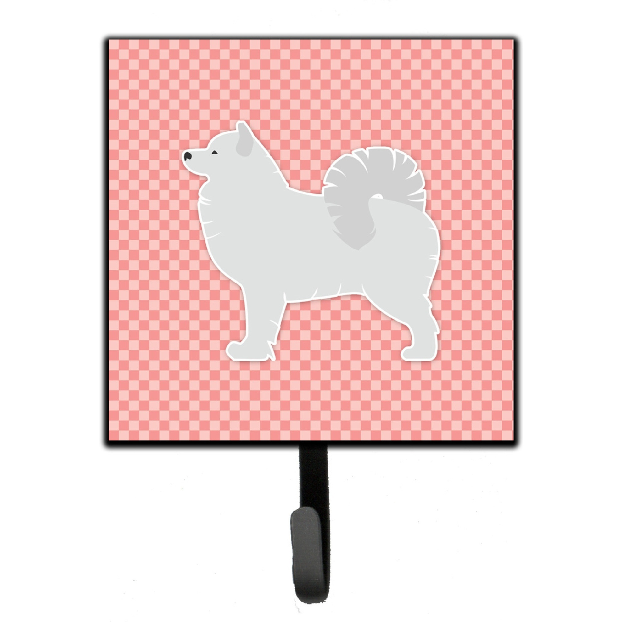&quotCaroline's Treasures Samoyed Checkerboard Pink Leash or Key Holder BB3659SH4, Small, Multicolor"