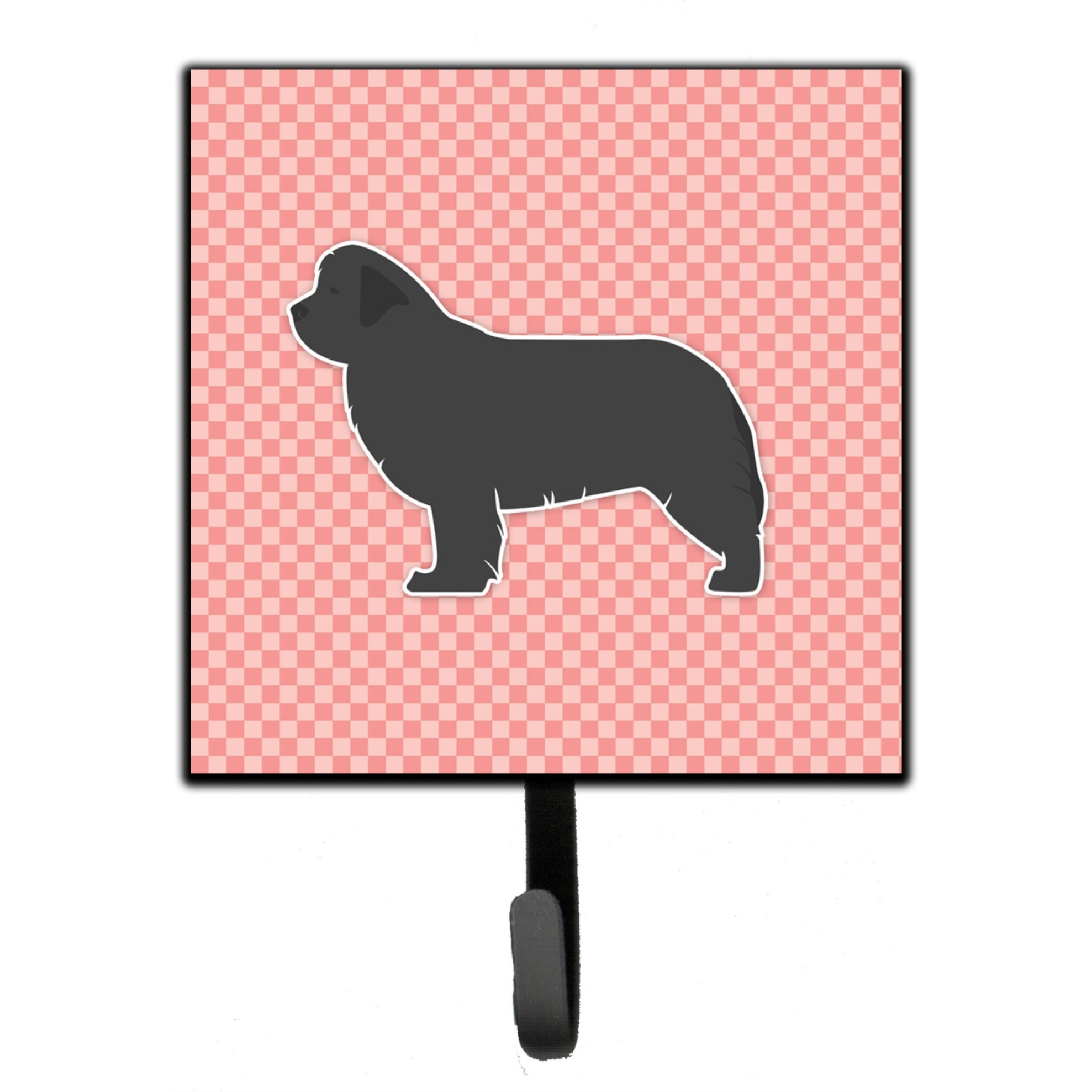 &quotCaroline's Treasures Newfoundland Checkerboard Pink Leash or Key Holder BB3664SH4, Small, Multicolor"