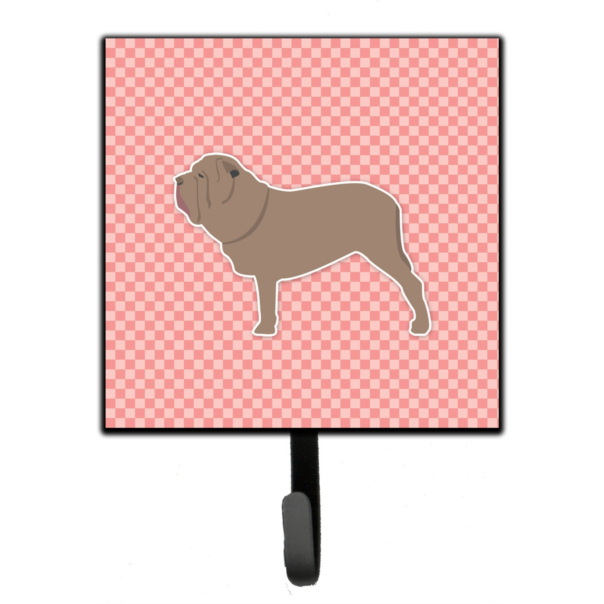 &quotCaroline's Treasures Neapolitan Mastiff Checkerboard Pink Leash or Key Holder BB3665SH4, Small, Multicolor"
