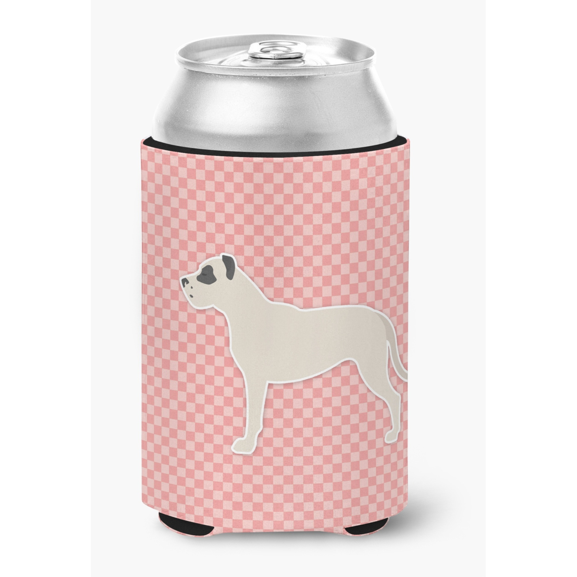 &quotCaroline's Treasures Dogo Argentino Checkerboard Pink Can or Bottle Hugger BB3667CC, Can Hugger, Multicolor"