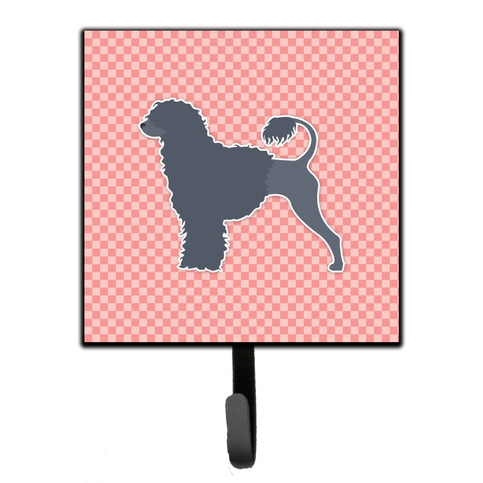 &quotCaroline's Treasures Portuguese Water Dog Checkerboard Pink Leash or Key Holder BB3668SH4, Small, Multicolor"