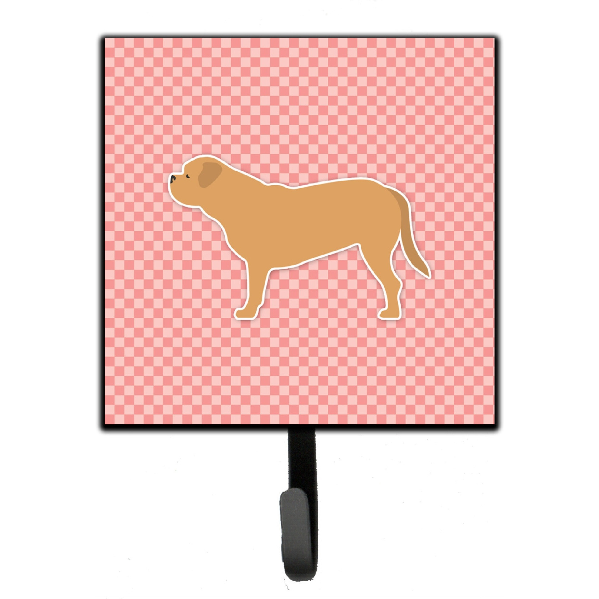 &quotCaroline's Treasures Dogue de Bordeaux Checkerboard Pink Leash or Key Holder BB3670SH4, Small, Multicolor"