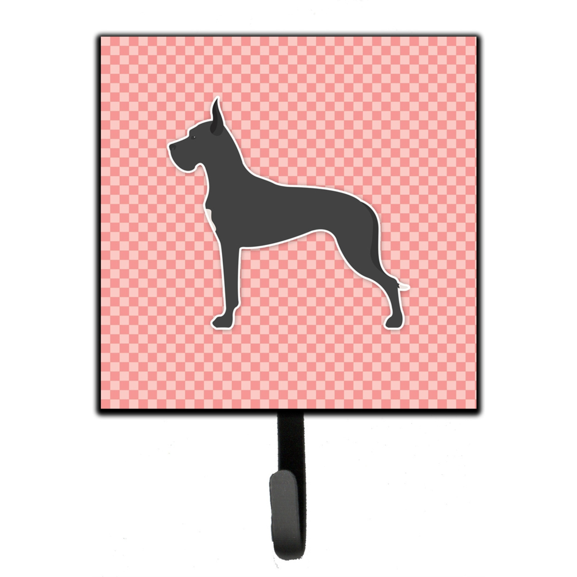 &quotCaroline's Treasures Dane Checkerboard Pink Leash or Key Holder BB3675SH4, Small, Multicolor"