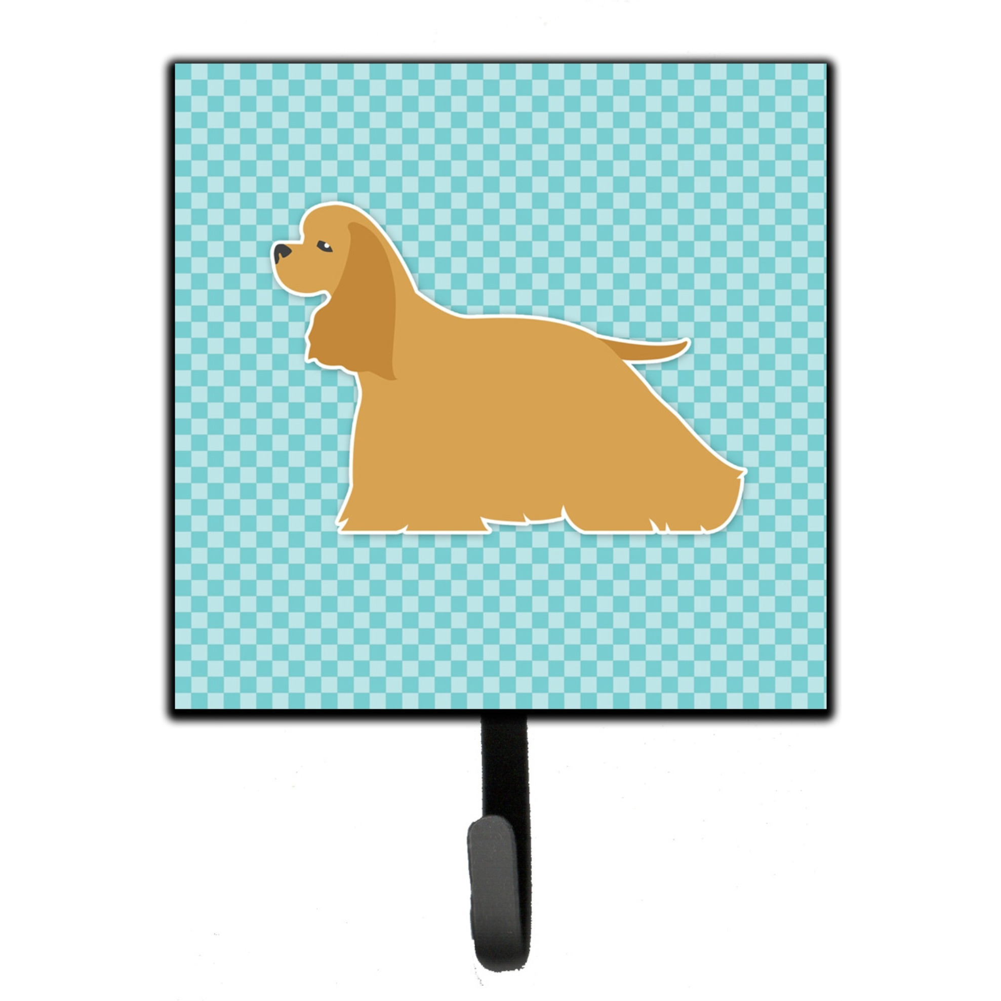 &quotCaroline's Treasures Cocker Spaniel Checkerboard Blue Leash or Key Holder BB3686SH4, Small, Multicolor"