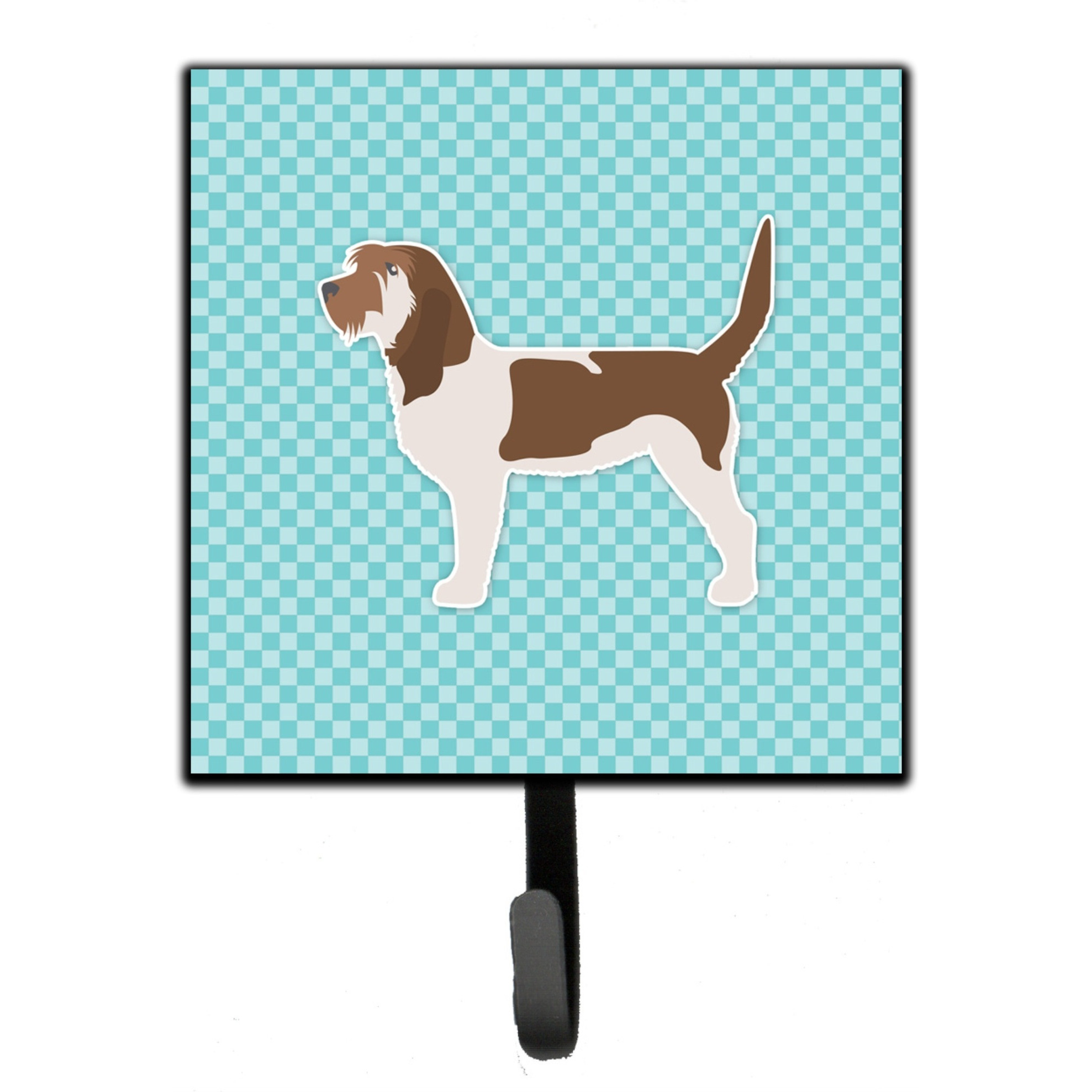 &quotCaroline's Treasures Grand Basset Griffon Vendeen Checkerboard Blue Leash or Key Holder BB3690SH4, Small, Multicolor"