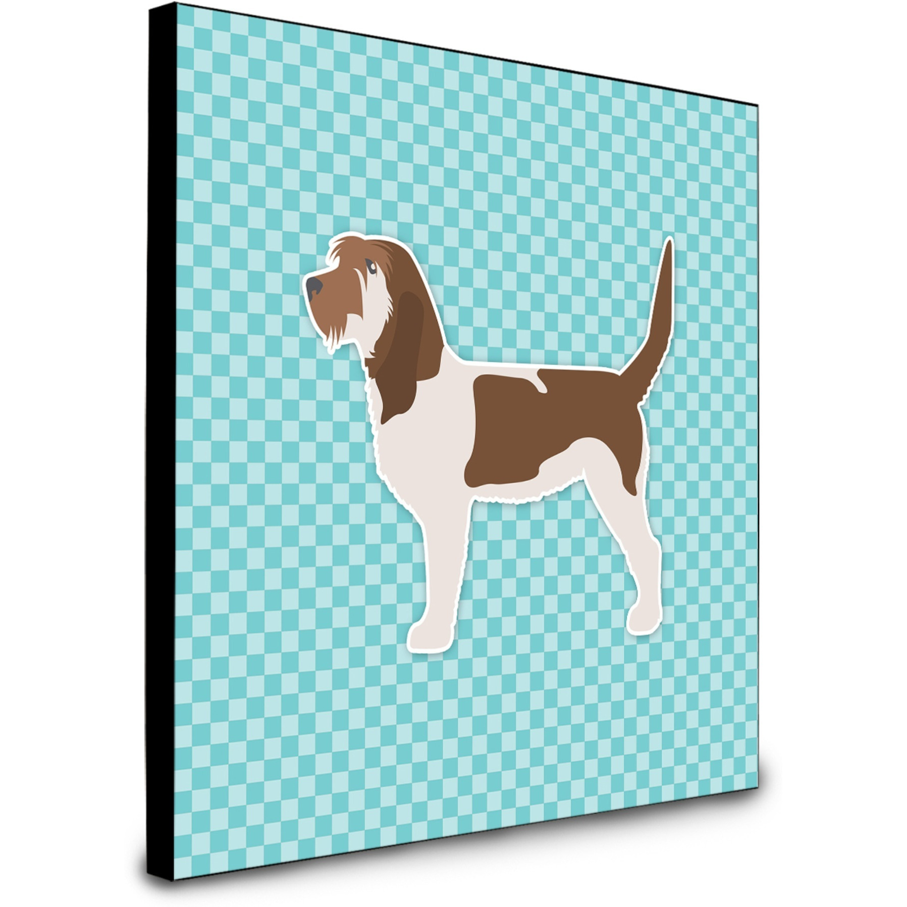&quotCaroline's Treasures Grand Basset Griffon Vendeen Checkerboard Blue Artwork Panel wall-decor, Multicolor"