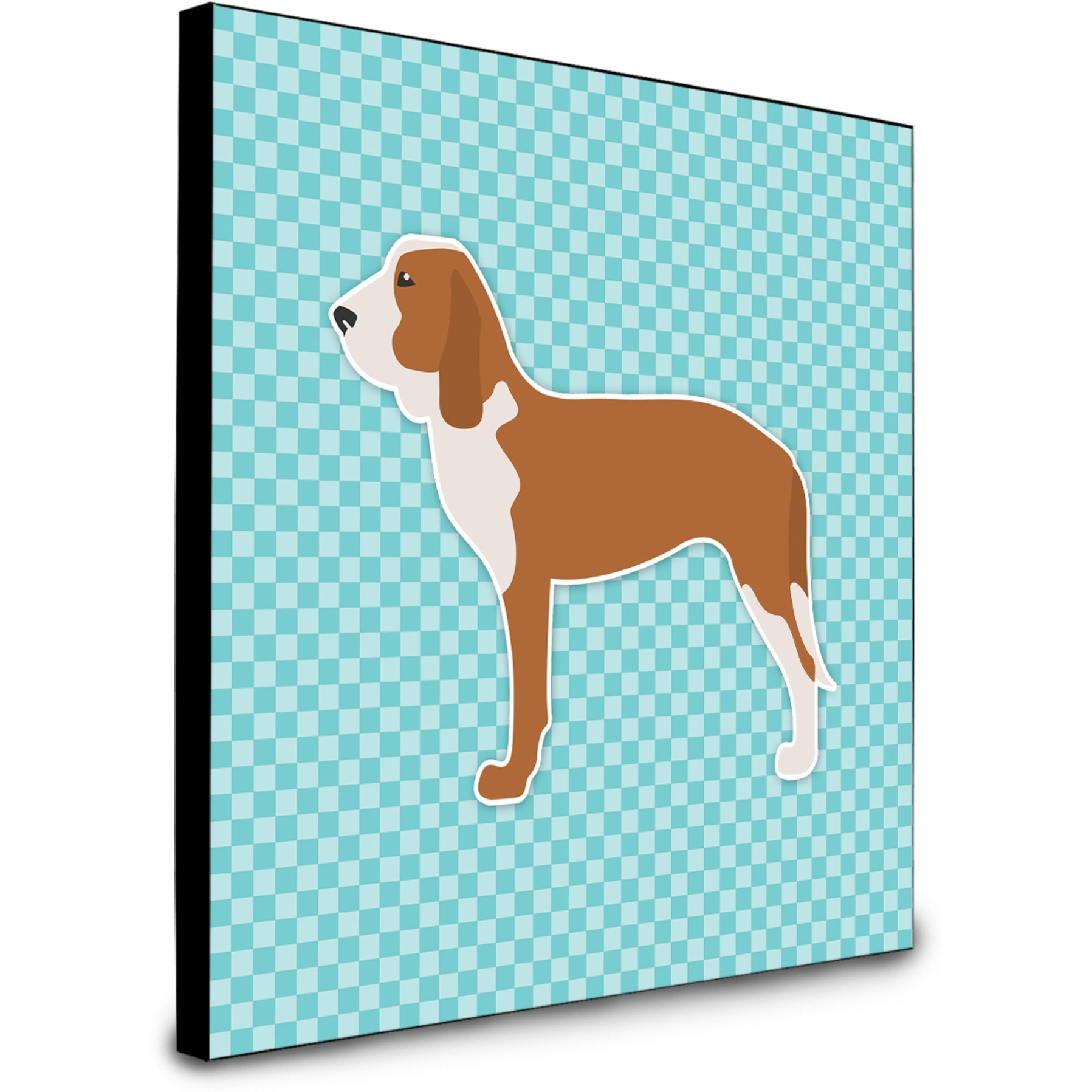 &quotCaroline's Treasures Spanish Hound Checkerboard Blue Artwork Panel wall-decor, Multicolor"