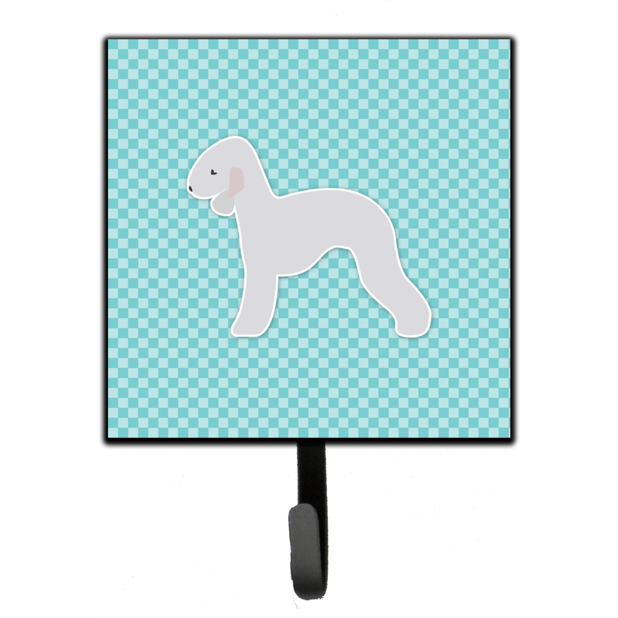 &quotCaroline's Treasures Bedlington Terrier Checkerboard Blue Leash or Key Holder BB3694SH4, Small, Multicolor"
