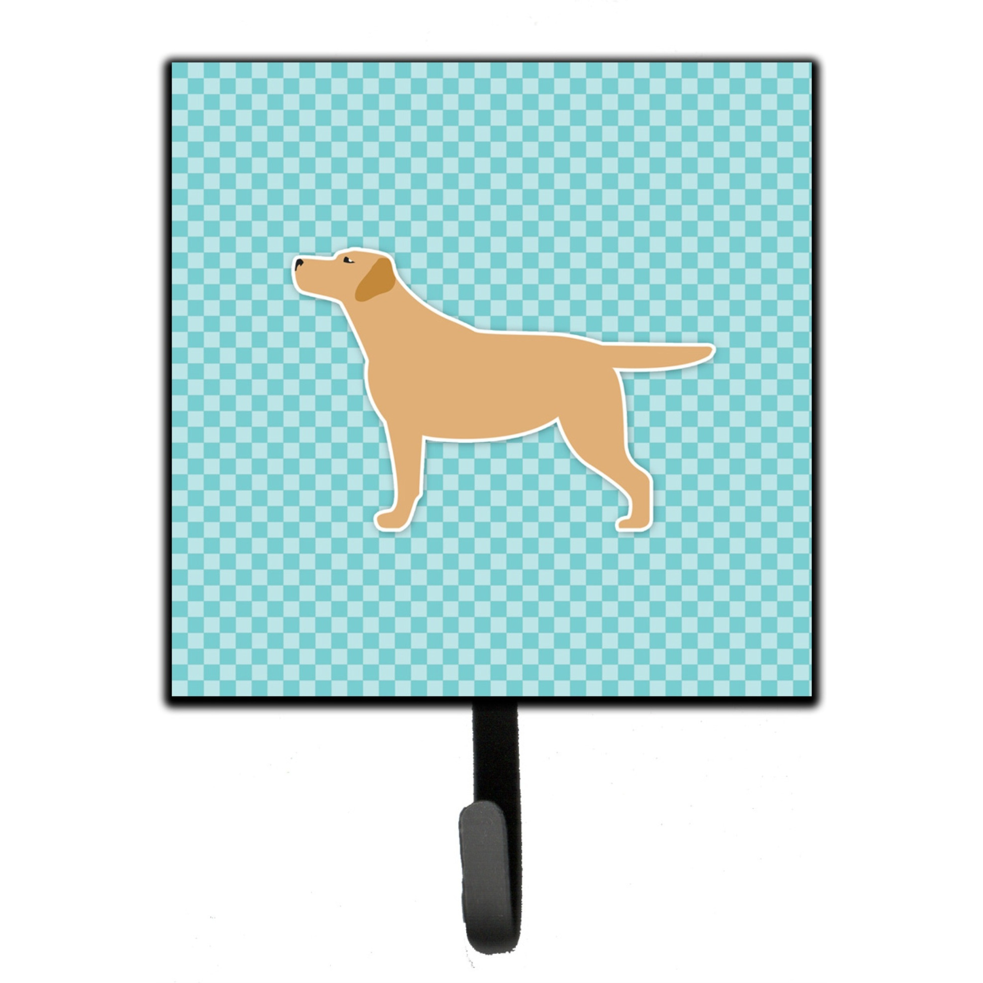 &quotCaroline's Treasures Yellow Labrador Retriever Checkerboard Blue Leash or Key Holder BB3697SH4, Small, Multicolor"