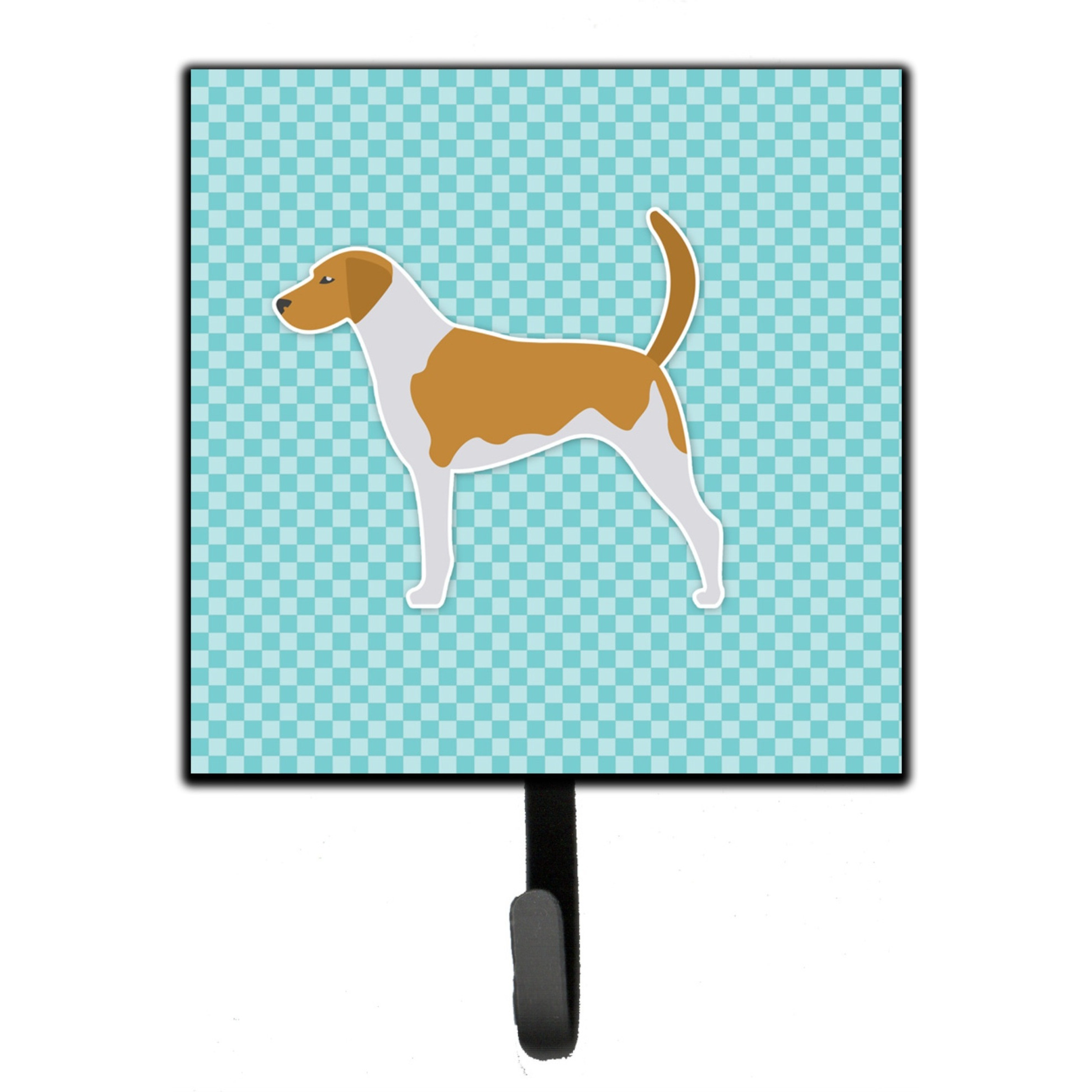 &quotCaroline's Treasures American Foxhound Checkerboard Blue Leash or Key Holder BB3698SH4, Small, Multicolor"