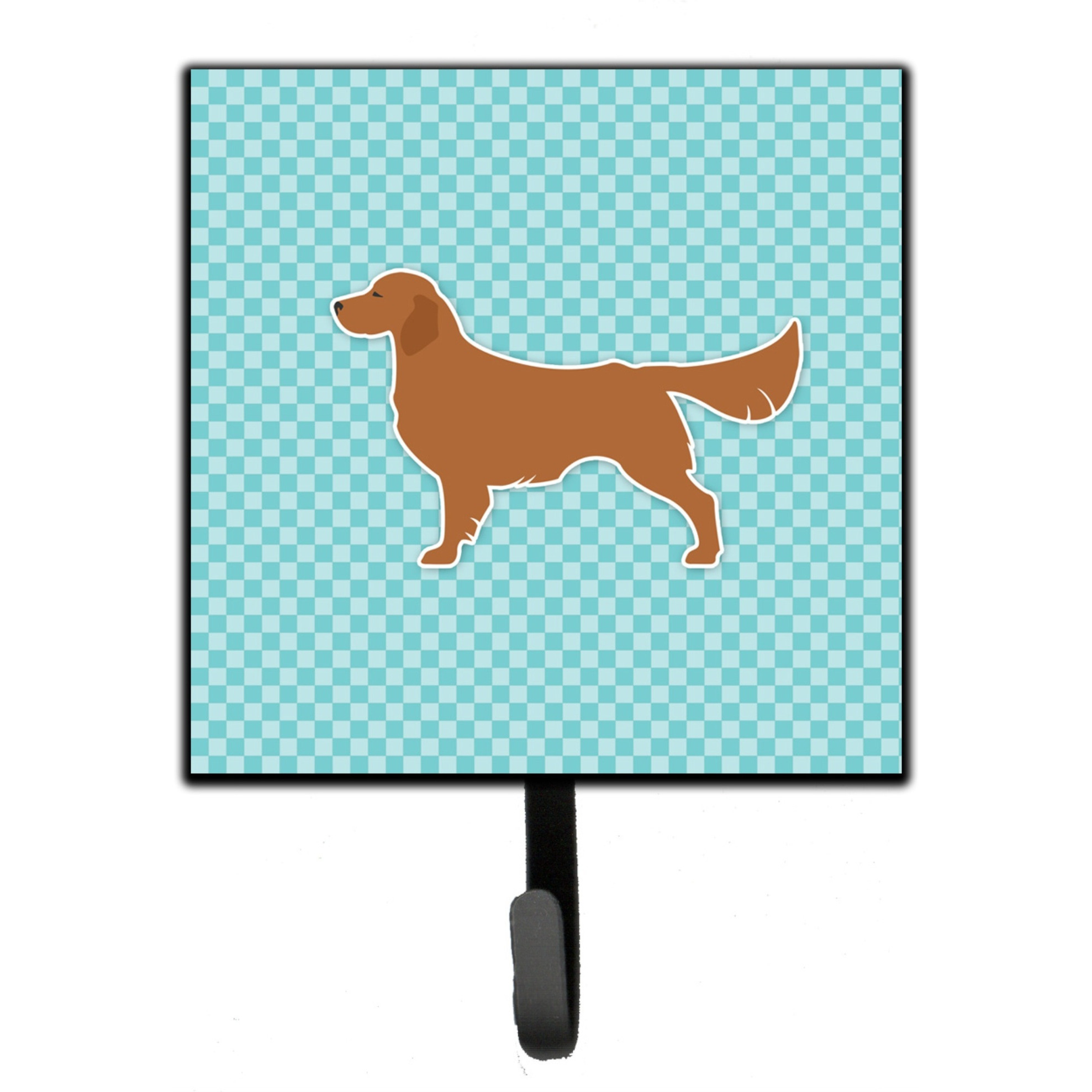 &quotCaroline's Treasures Golden Retriever Checkerboard Blue Leash or Key Holder BB3704SH4, Small, Multicolor"