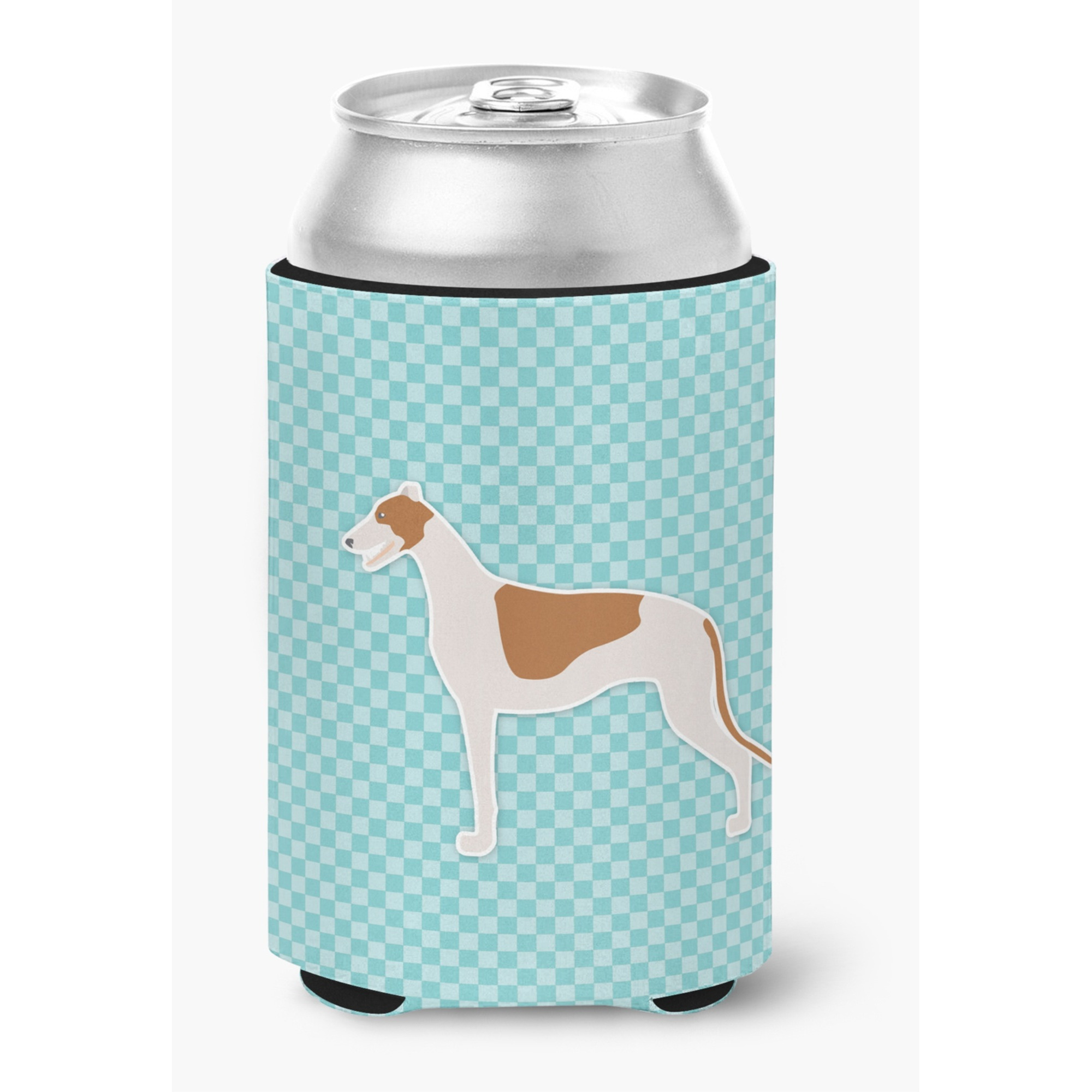 &quotCaroline's Treasures Greyhound Checkerboard Blue Can or Bottle Hugger BB3705CC, Can Hugger, Multicolor"