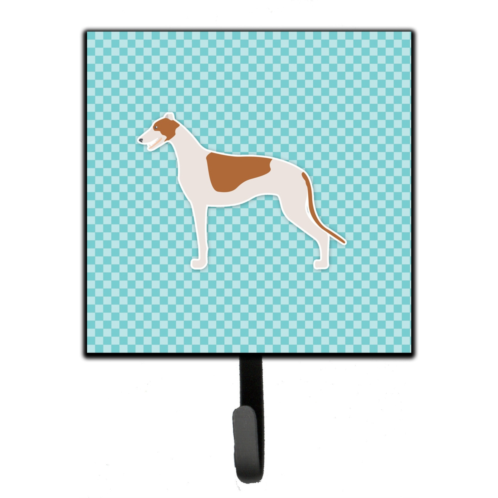 &quotCaroline's Treasures Greyhound Checkerboard Blue Leash or Key Holder BB3705SH4, Small, Multicolor"