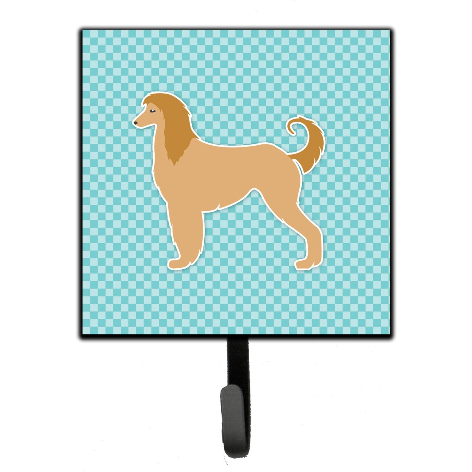 &quotCaroline's Treasures Afghan Hound Checkerboard Blue Leash or Key Holder BB3706SH4, Small, Multicolor"