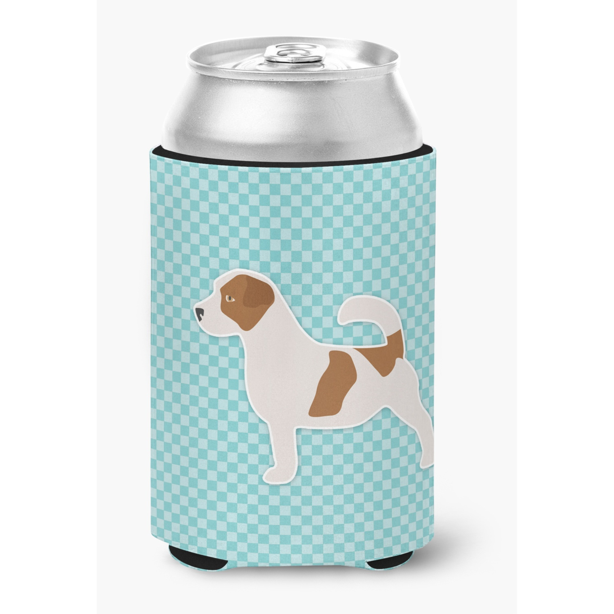 &quotCaroline's Treasures Jack Russell Terrier Checkerboard Blue Can or Bottle Hugger BB3707CC, Can Hugger, Multicolor"
