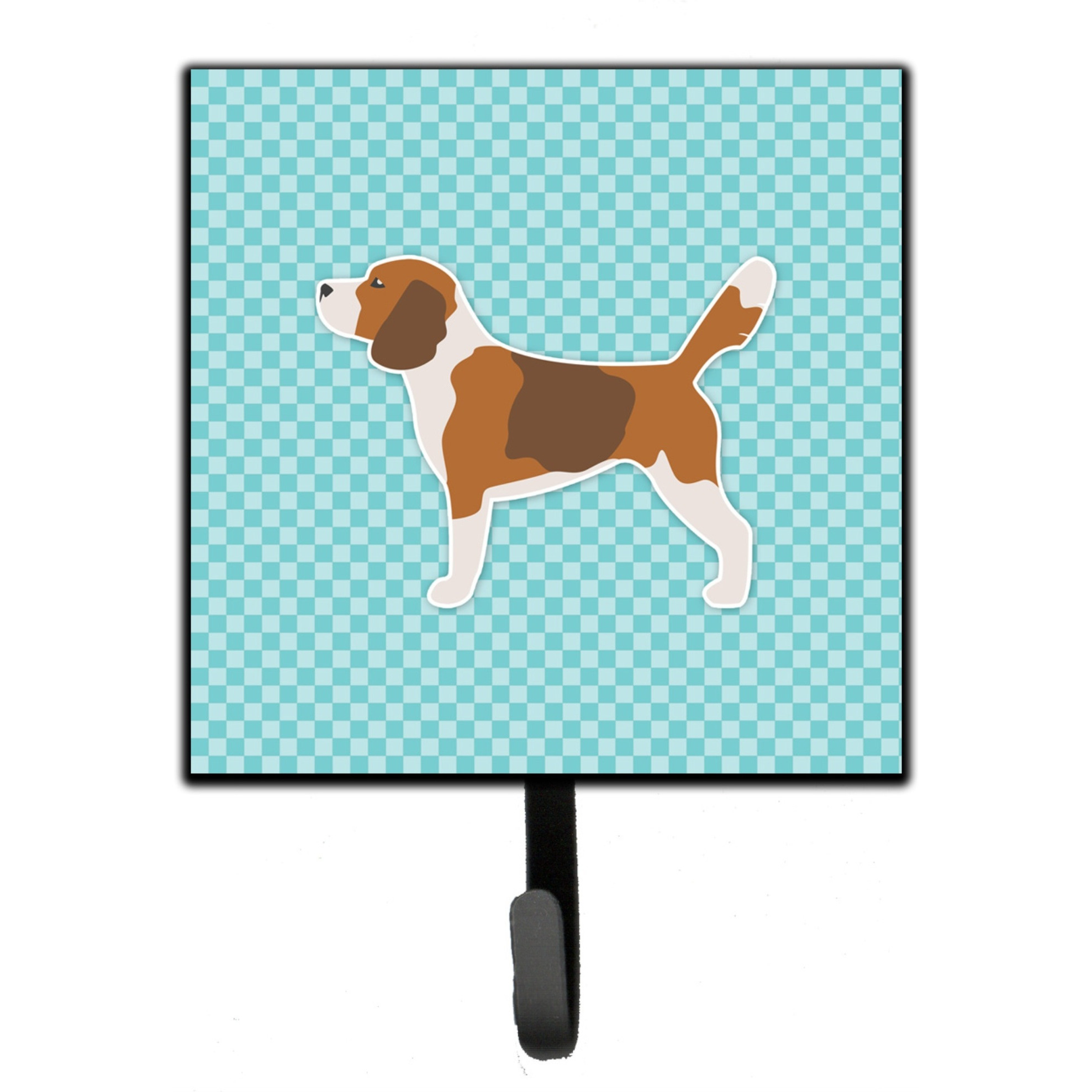 &quotCaroline's Treasures Beagle Checkerboard Blue Leash or Key Holder BB3710SH4, Small, Multicolor"