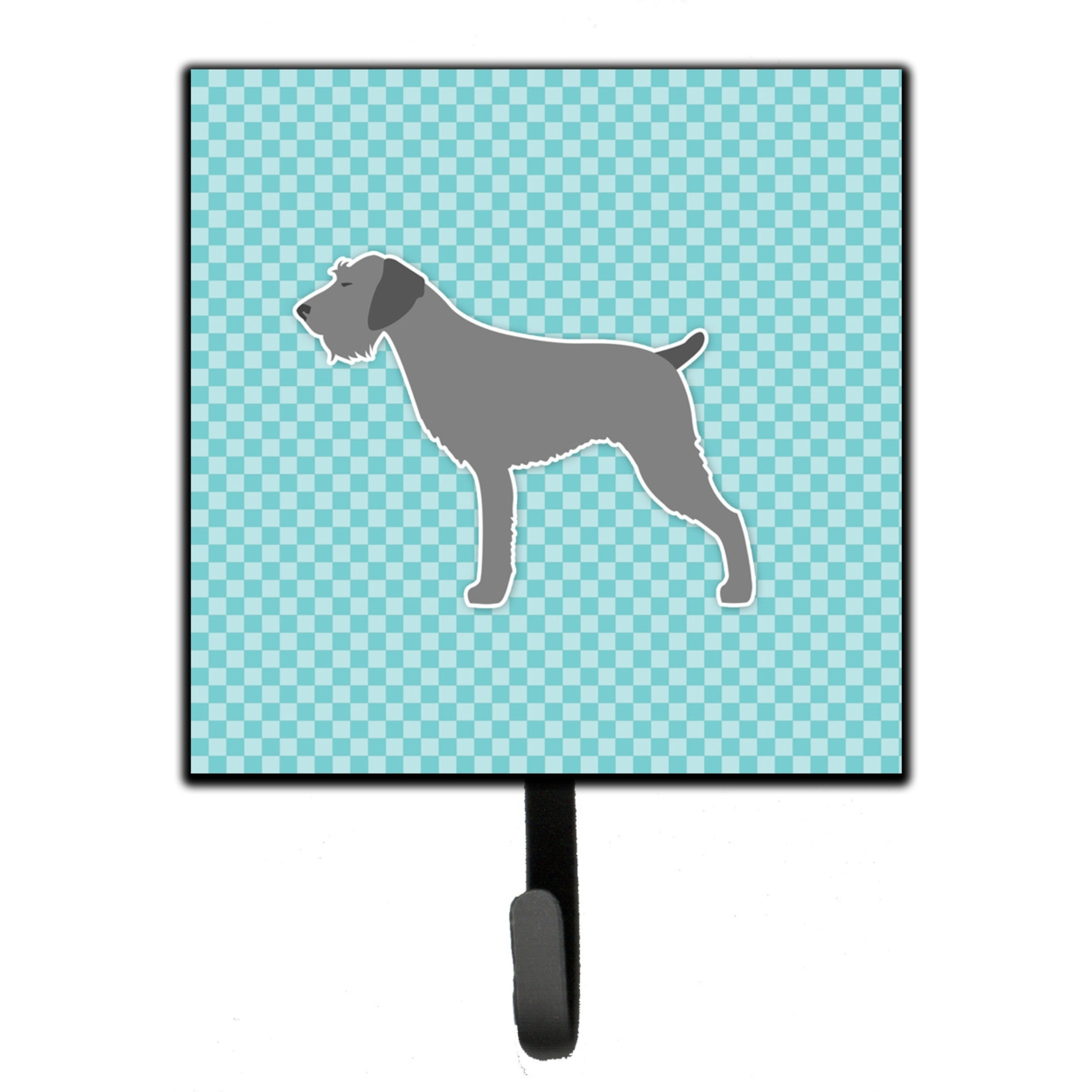 &quotCaroline's Treasures German Wirehaired Pointer Checkerboard Blue Leash or Key Holder BB3711SH4, Small, Multicolor"
