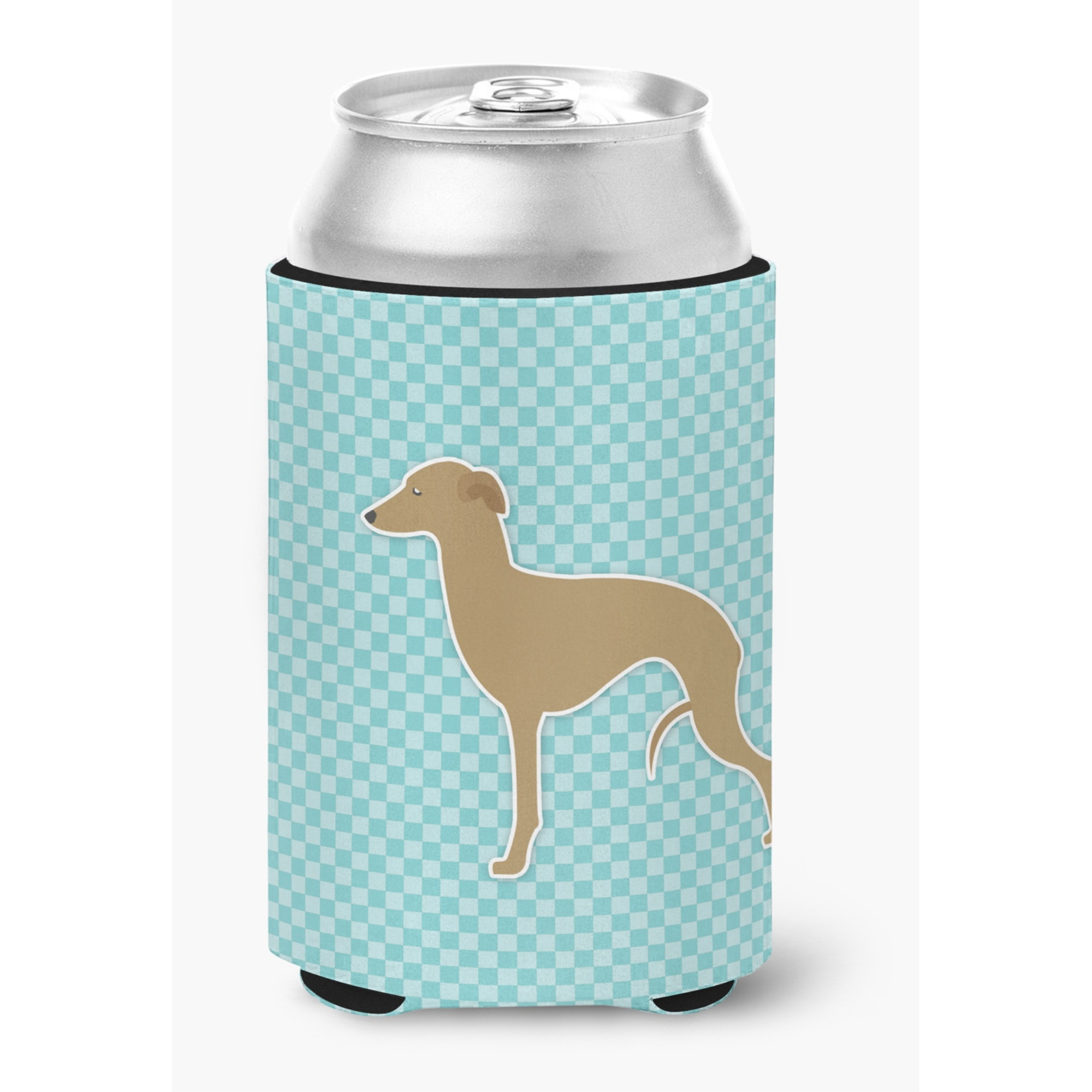&quotCaroline's Treasures Italian Greyhound Checkerboard Blue Can or Bottle Hugger BB3714CC, Can Hugger, Multicolor"
