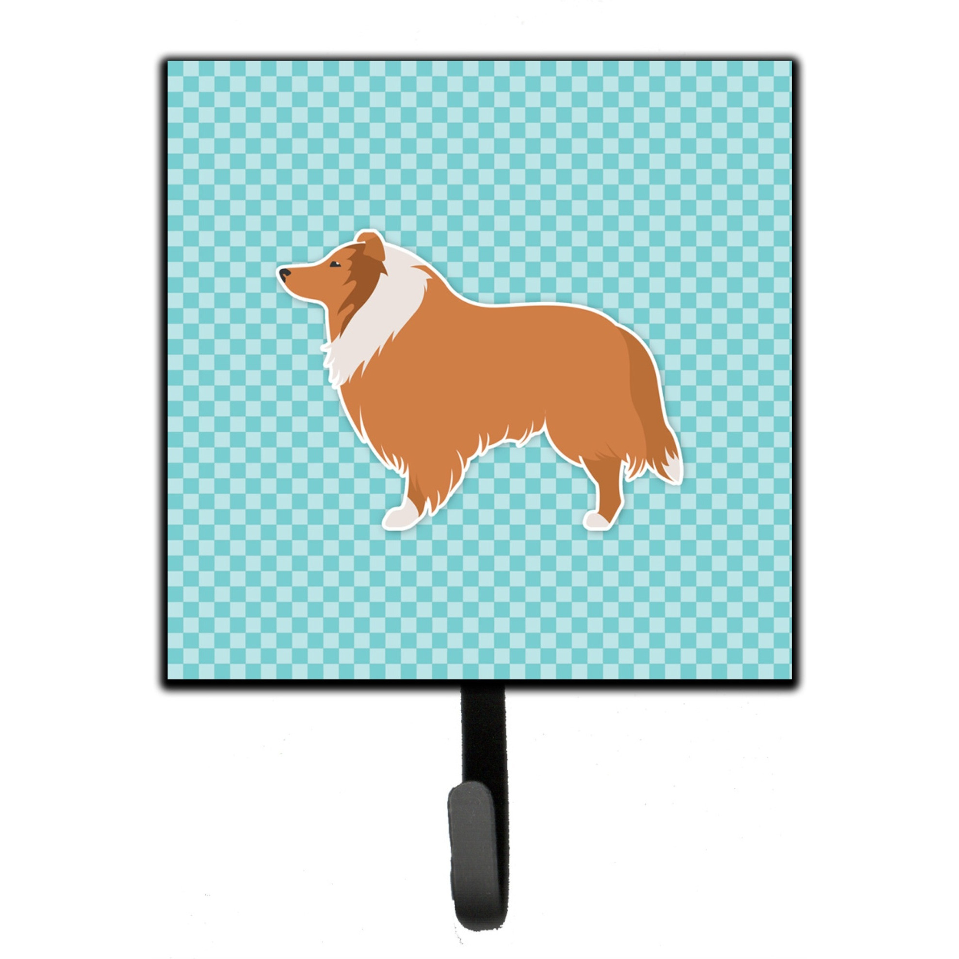 &quotCaroline's Treasures Collie Checkerboard Blue Leash or Key Holder BB3716SH4, Small, Multicolor"
