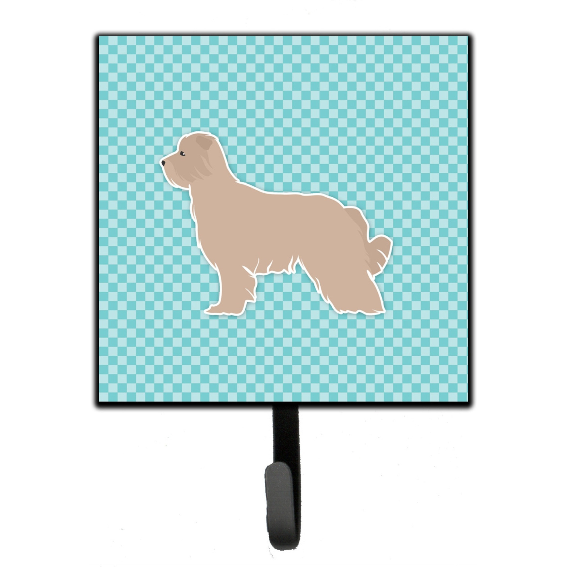 &quotCaroline's Treasures Pyrenean Shepherd Checkerboard Blue Leash or Key Holder BB3718SH4, Small, Multicolor"