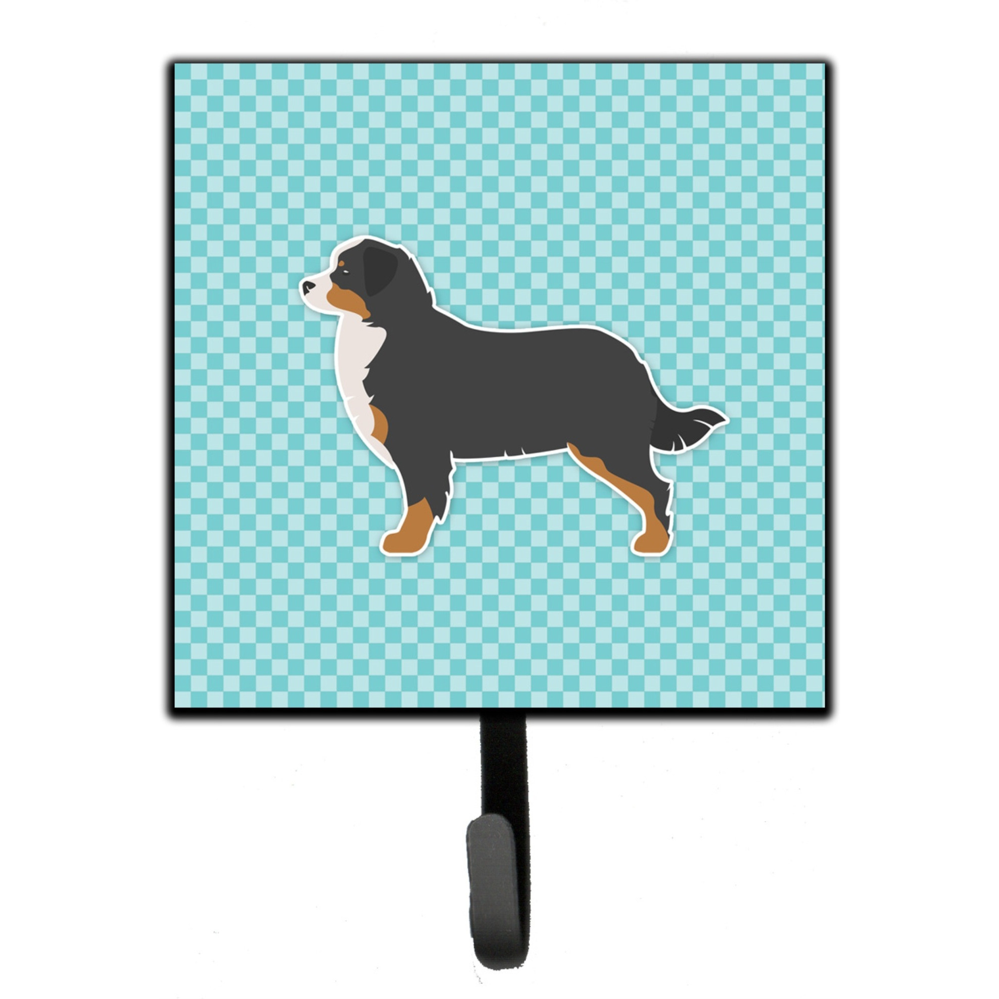 &quotCaroline's Treasures Bernese Mountain Dog Checkerboard Blue Leash or Key Holder BB3719SH4, Small, Multicolor"