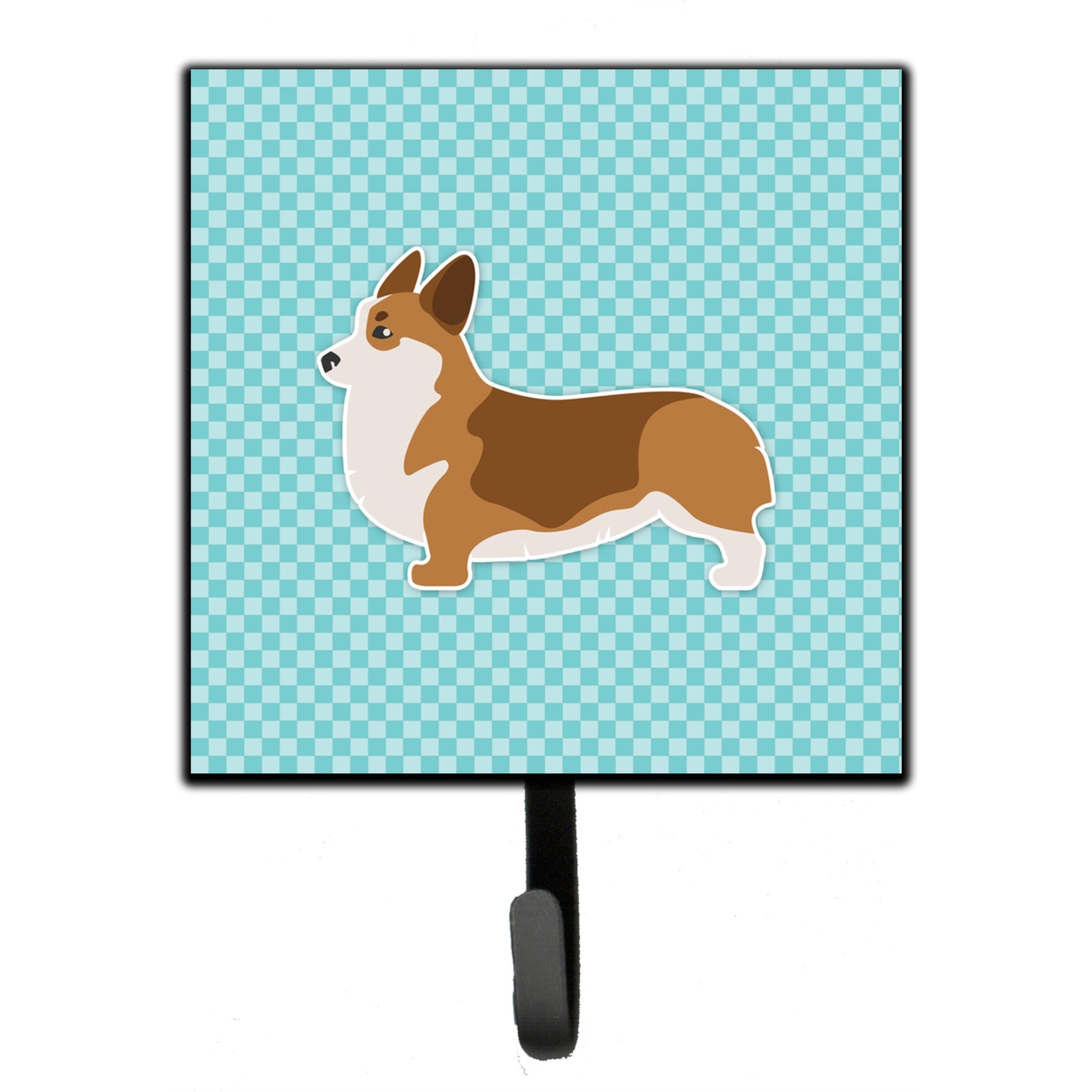 &quotCaroline's Treasures Corgi Checkerboard Blue Leash or Key Holder BB3720SH4, Small, Multicolor"