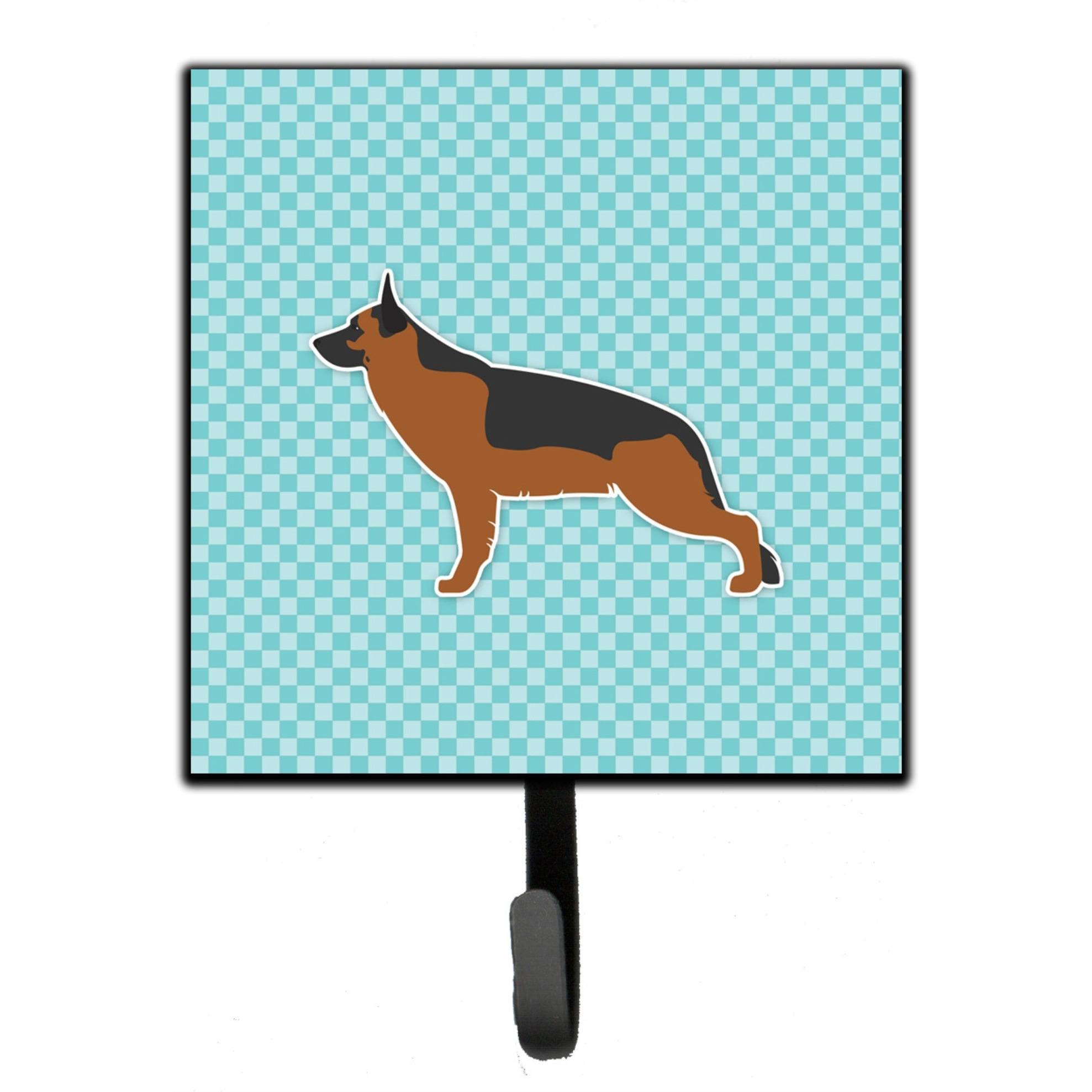 &quotCaroline's Treasures German Shepherd Checkerboard Blue Leash or Key Holder BB3724SH4, Small, Multicolor"
