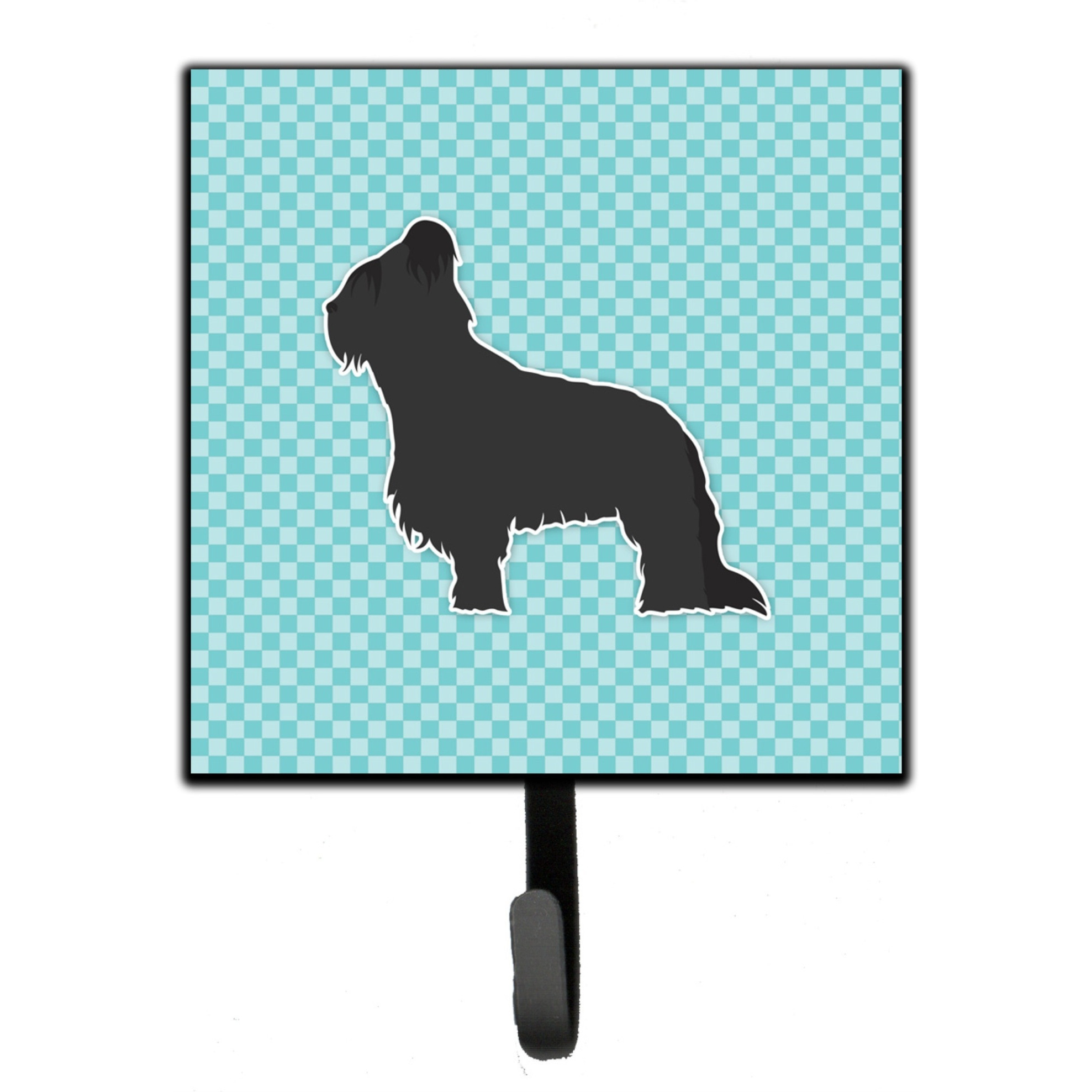 &quotCaroline's Treasures Briard Checkerboard Blue Leash or Key Holder BB3726SH4, Small, Multicolor"