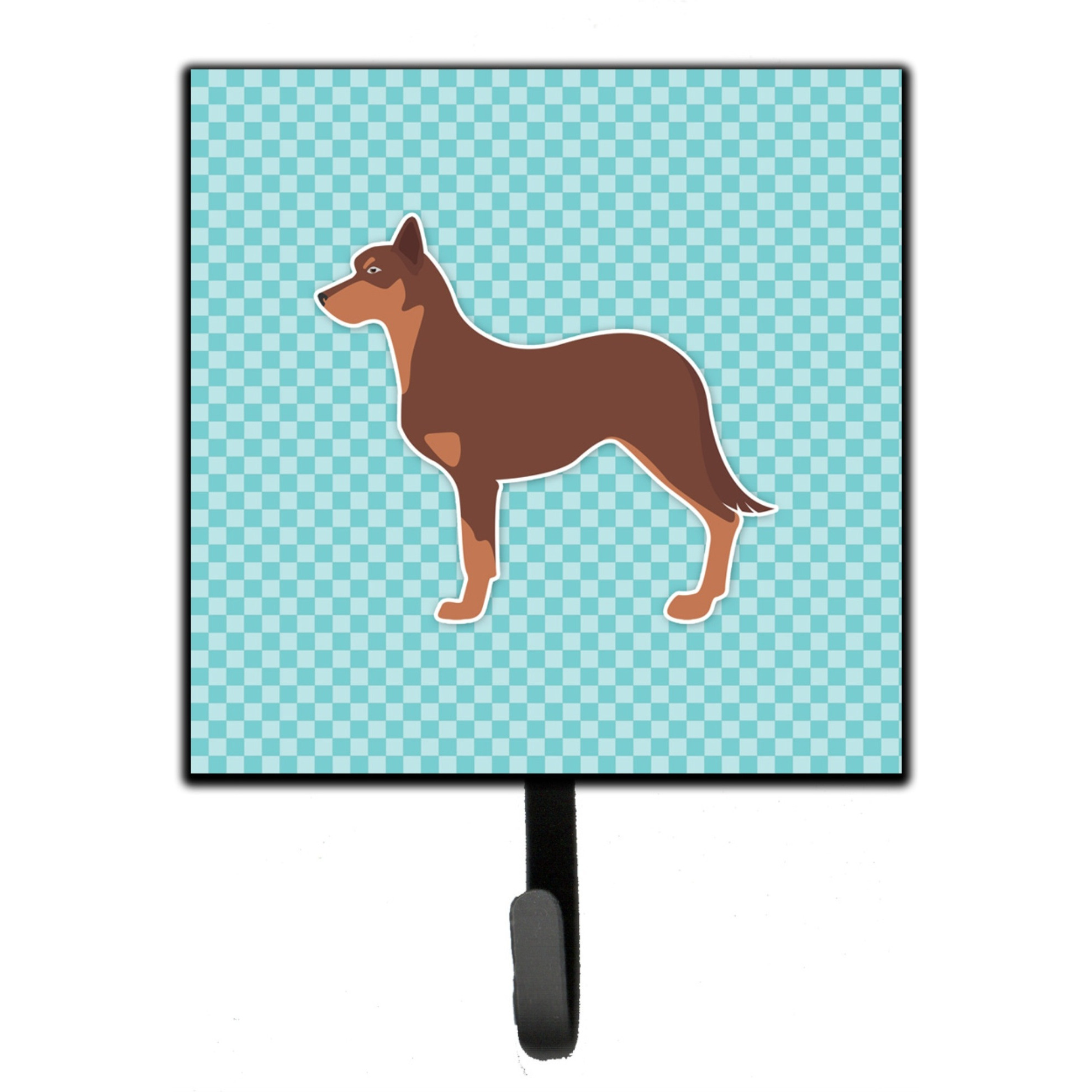 &quotCaroline's Treasures Australian Kelpie Dog Checkerboard Blue Leash or Key Holder BB3729SH4, Small, Multicolor"