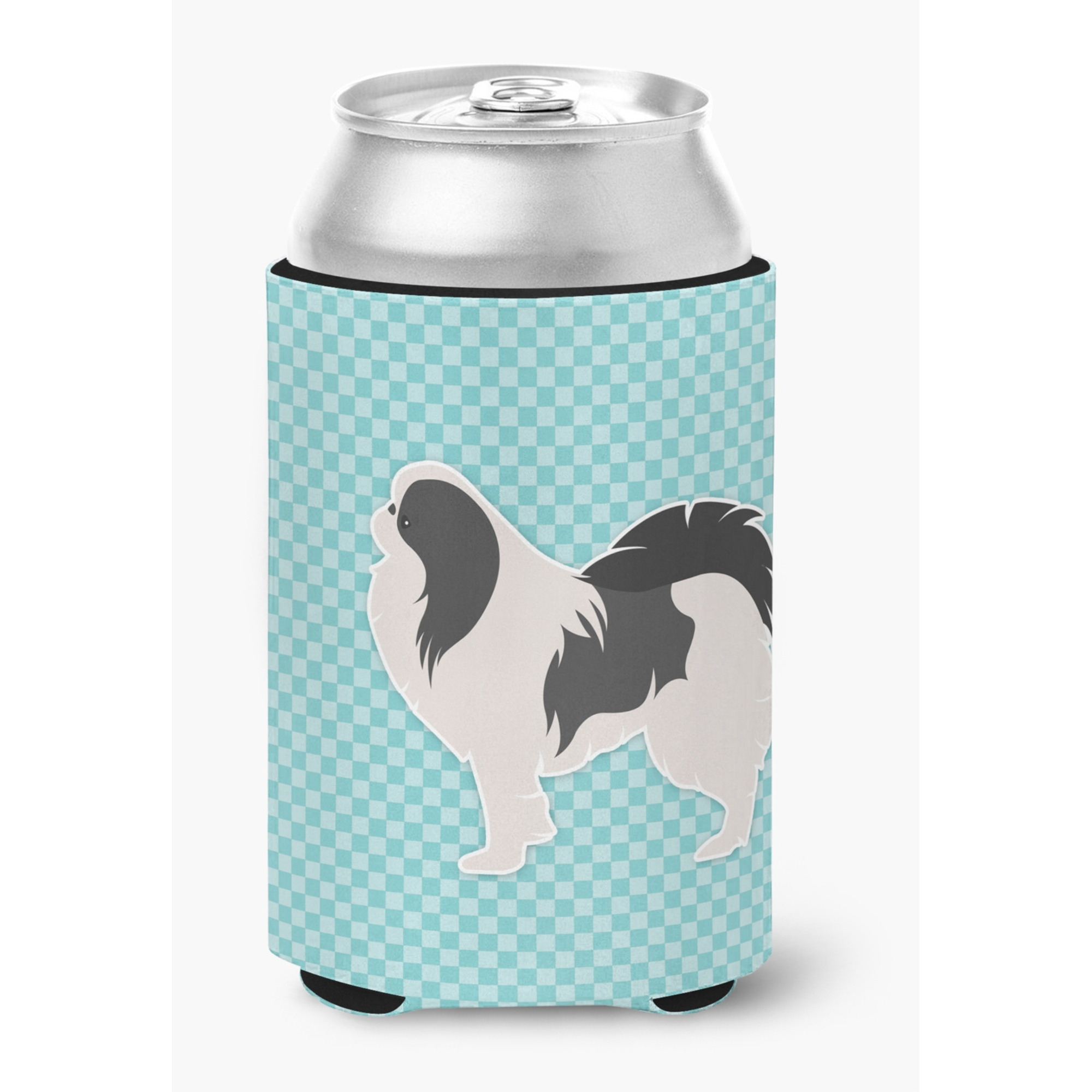 &quotCaroline's Treasures Japanese Chin Checkerboard Blue Can or Bottle Hugger BB3737CC, Can Hugger, Multicolor"