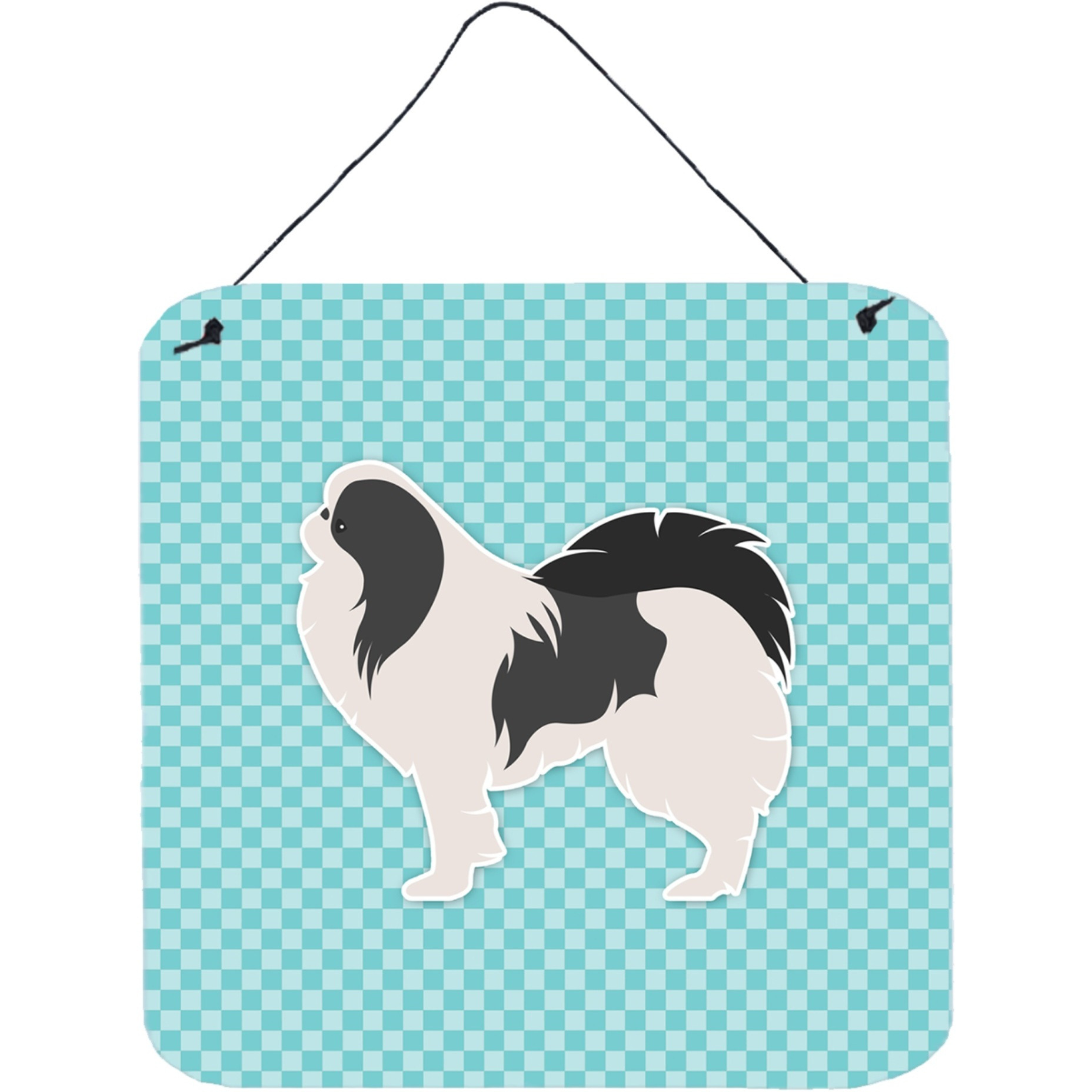 &quotCaroline's Treasures Japanese Chin Checkerboard Blue Wall or Door Hanging Prints BB3737DS66, 6"" x 6"", Multicolor"