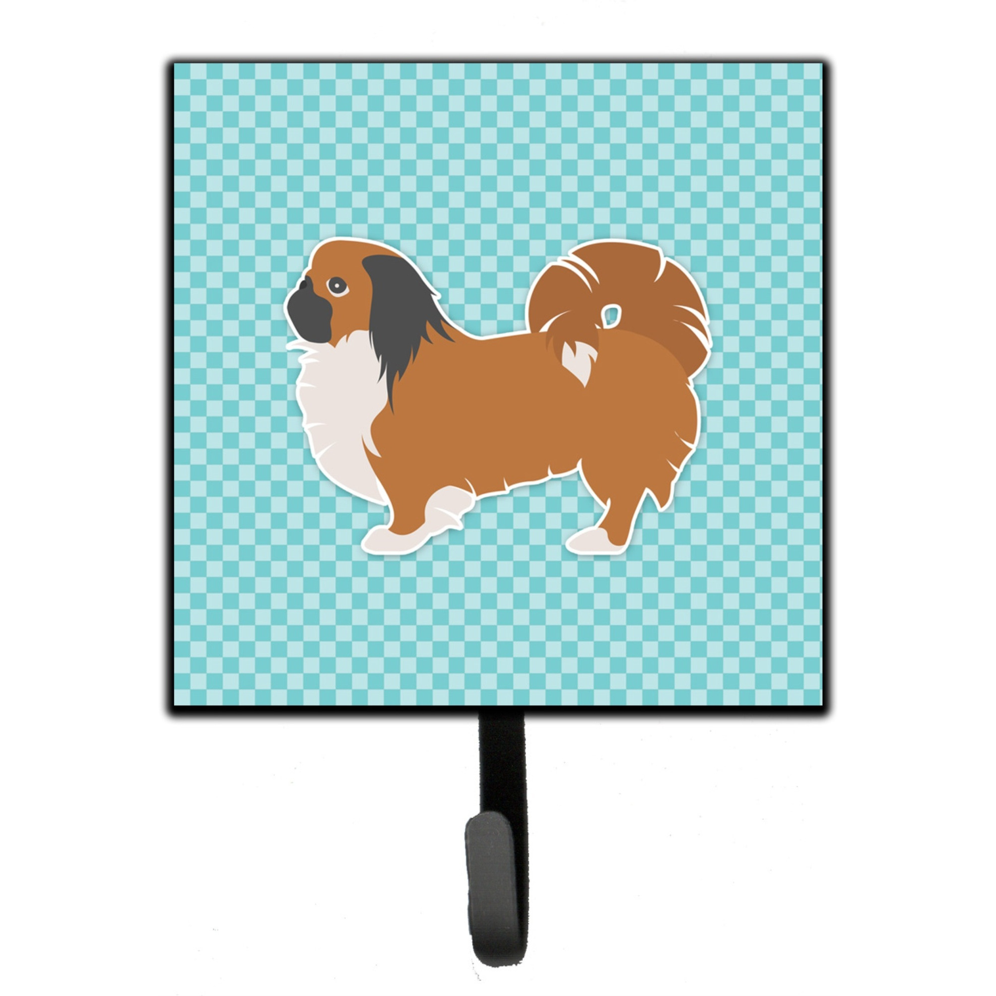 &quotCaroline's Treasures Pekingese Checkerboard Blue Leash or Key Holder BB3738SH4, Small, Multicolor"