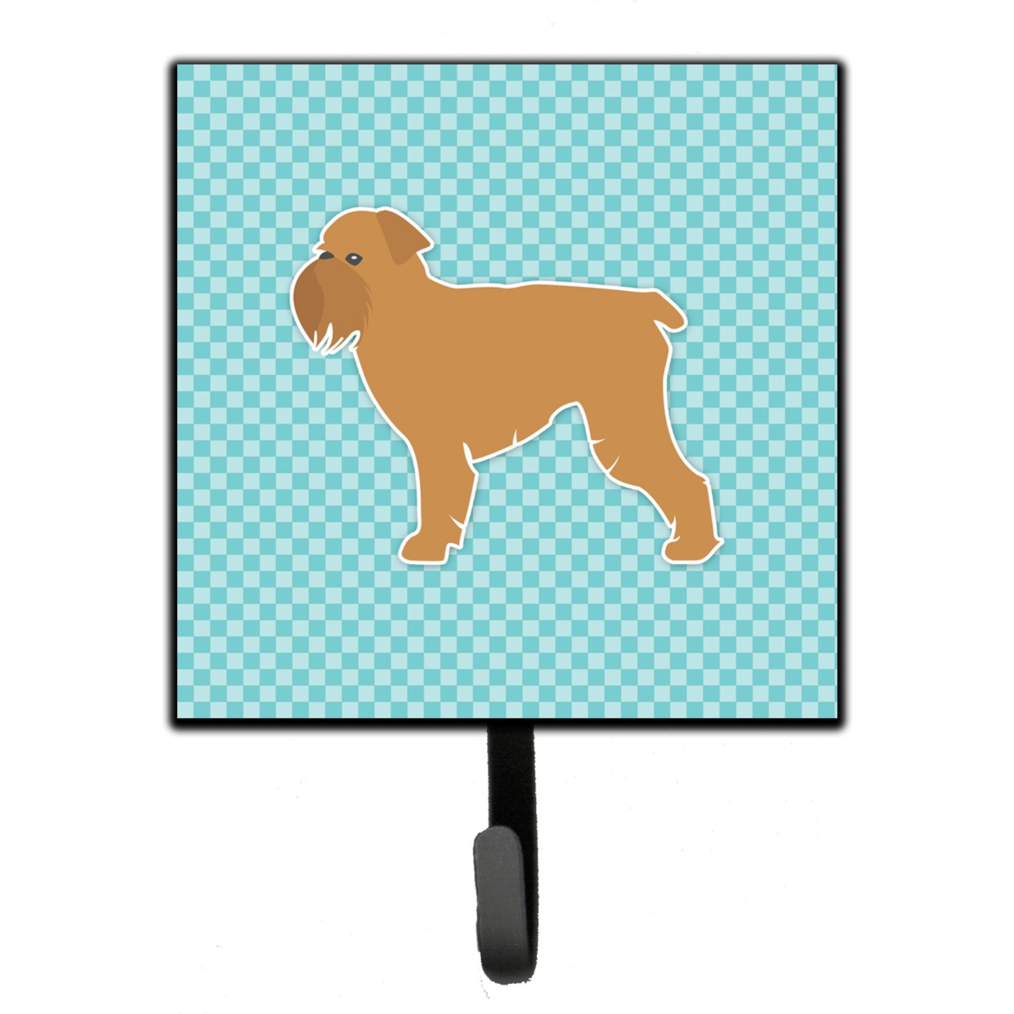 &quotCaroline's Treasures Brussels Griffon Checkerboard Blue Leash or Key Holder BB3740SH4, Small, Multicolor"